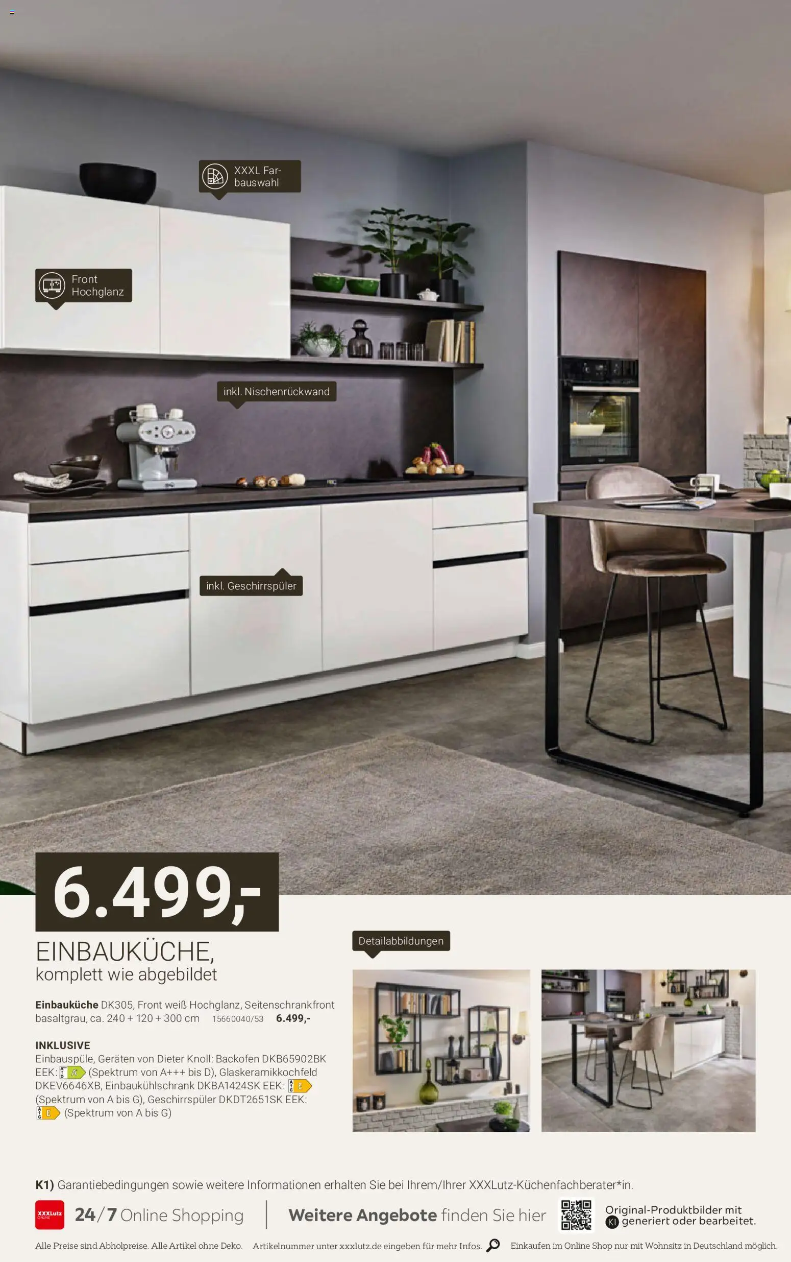 XXXLutz Dieter Knoll Spezial – gültig ab 17.10.2026 | Seite: 38 | Produkte: Geschirrspüler, Einbauküche, Backofen