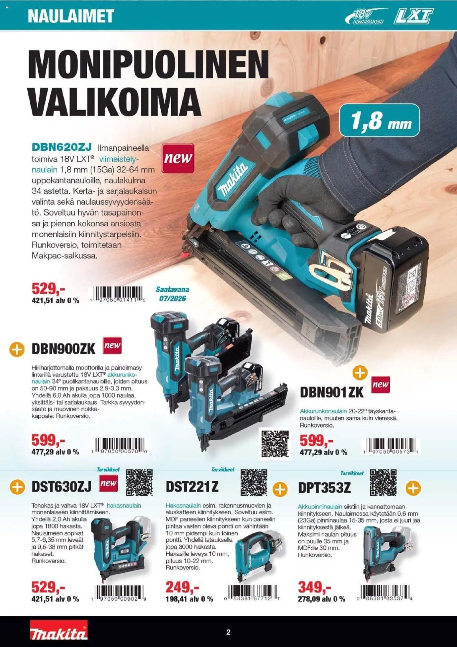 Makita tarjoukset – voimassa 01.01.2026 alkaen | Sivu: 2