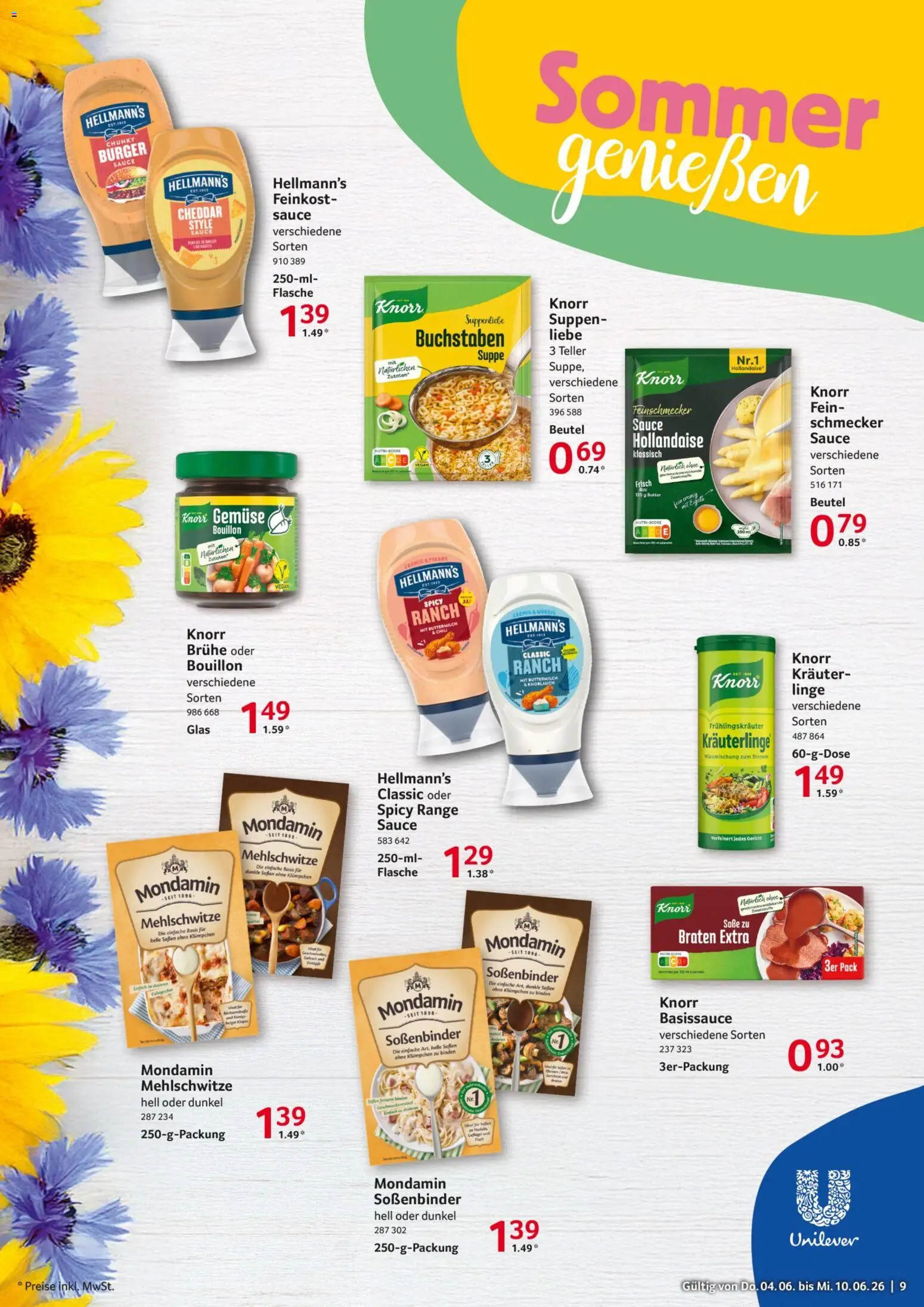 Selgros Prospekt – gültig ab 04.06.2026 | Seite: 9 | Produkte: Burger, Knorr, Gemüse, Knoblauch