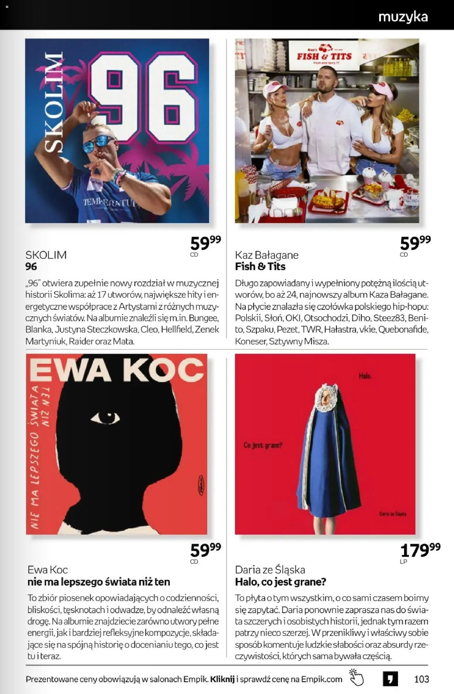 Empik promocje - Tom kultury Muzyka od 28.10.2026 | Strona: 9