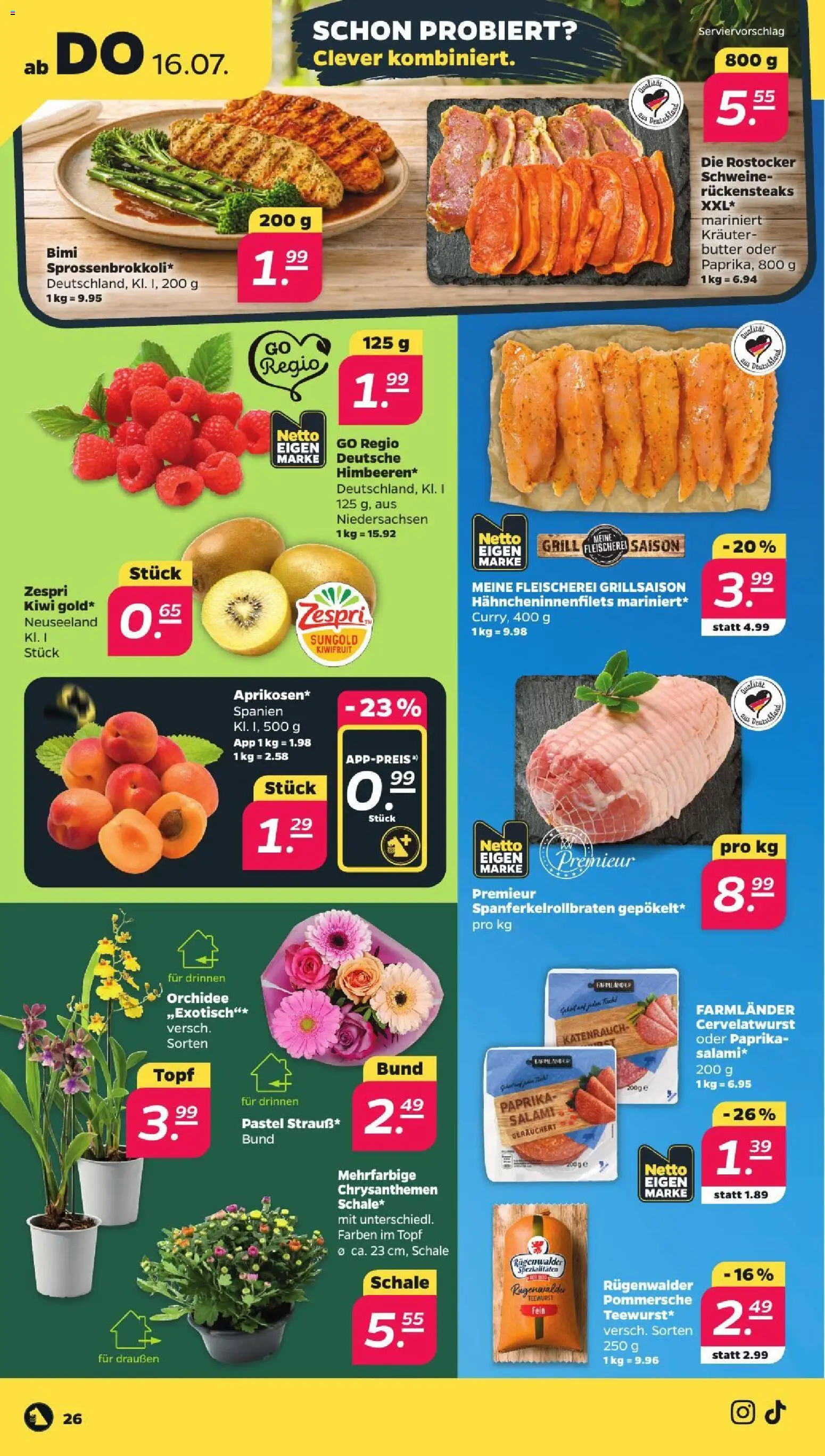 Netto Prospekt – gültig ab 13.07.2026 | Seite: 30 | Produkte: Butter, Orchidee, Paprika, Kiwi