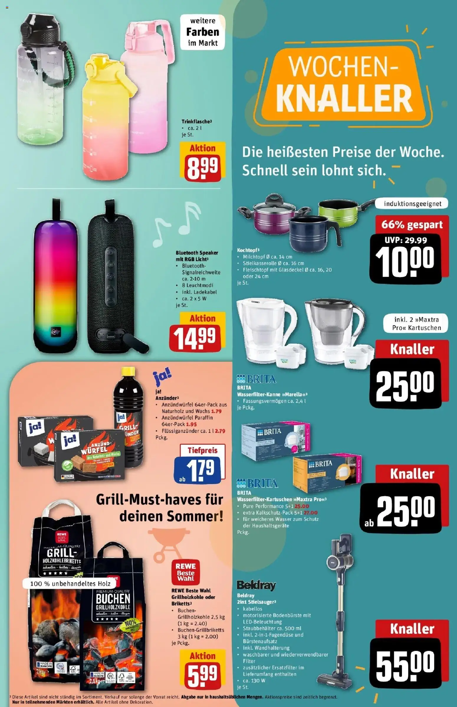 Rewe Prospekt Buxtehude – gültig ab 17.05.2026 | Seite: 33 | Produkte: Grill, Wasser, Ladekabel
