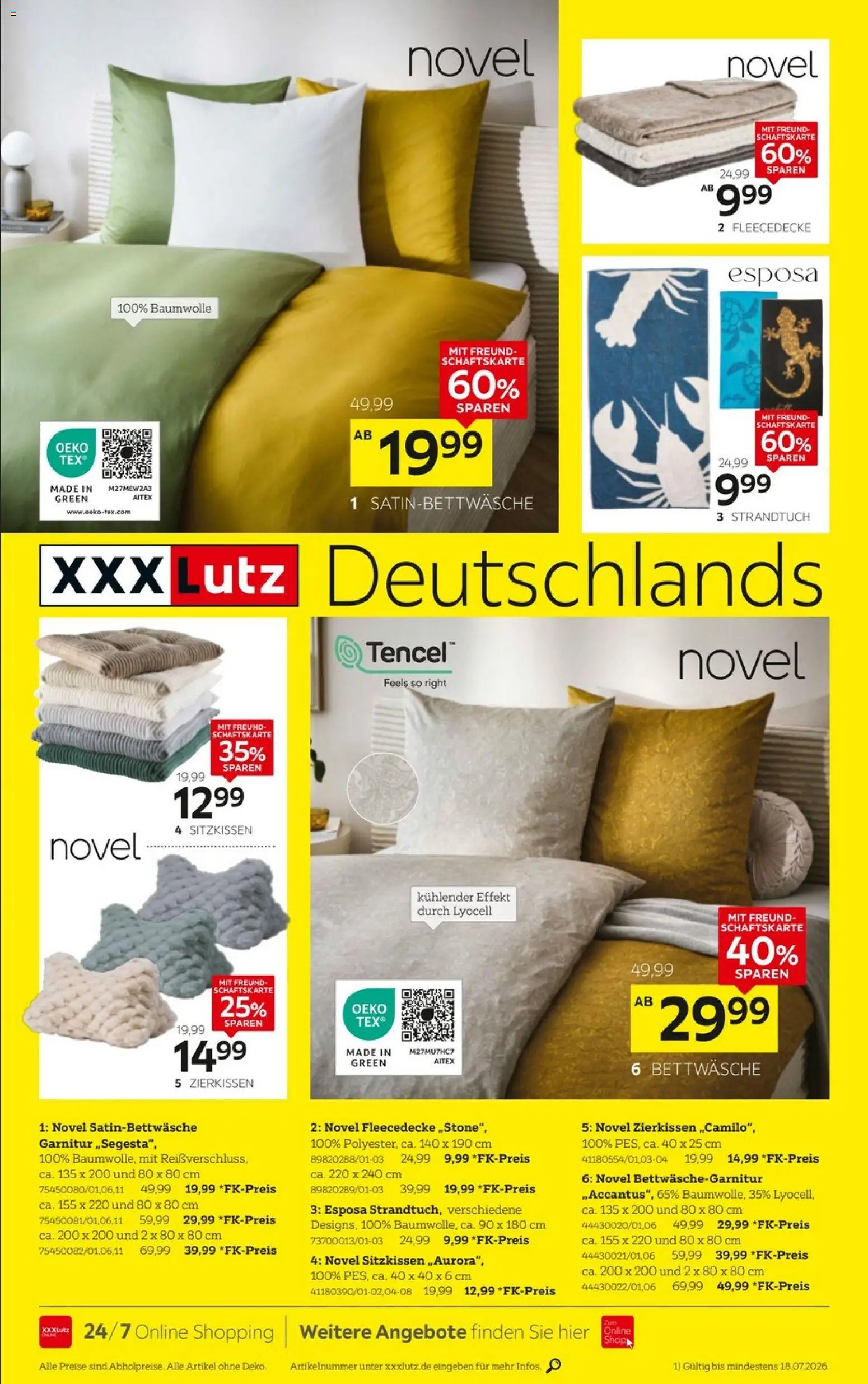 XXXLutz WMF Aktion – gültig ab 27.06.2026 | Seite: 4 | Produkte: Strandtuch, Bettwäsche