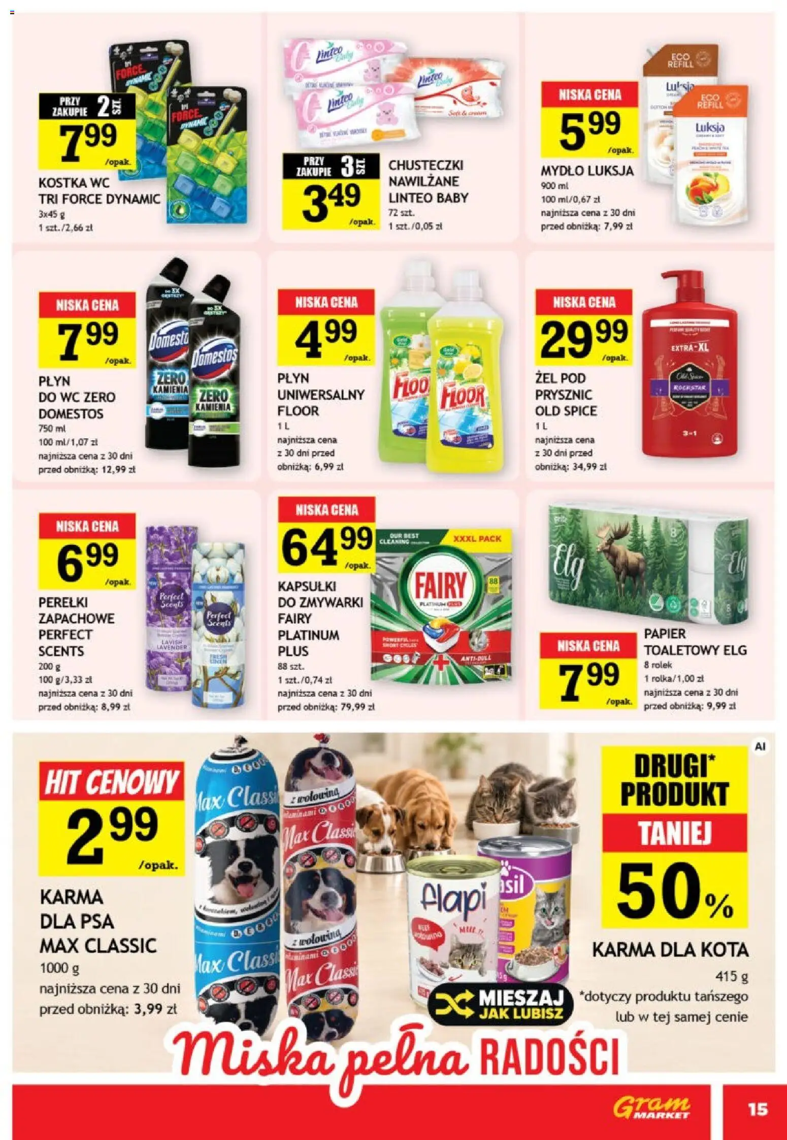Gram Market gazetka od 14.10.2026 | Strona: 15 | Produkty: Prysznic, Karma dla kota, Karma dla psa, Mydło