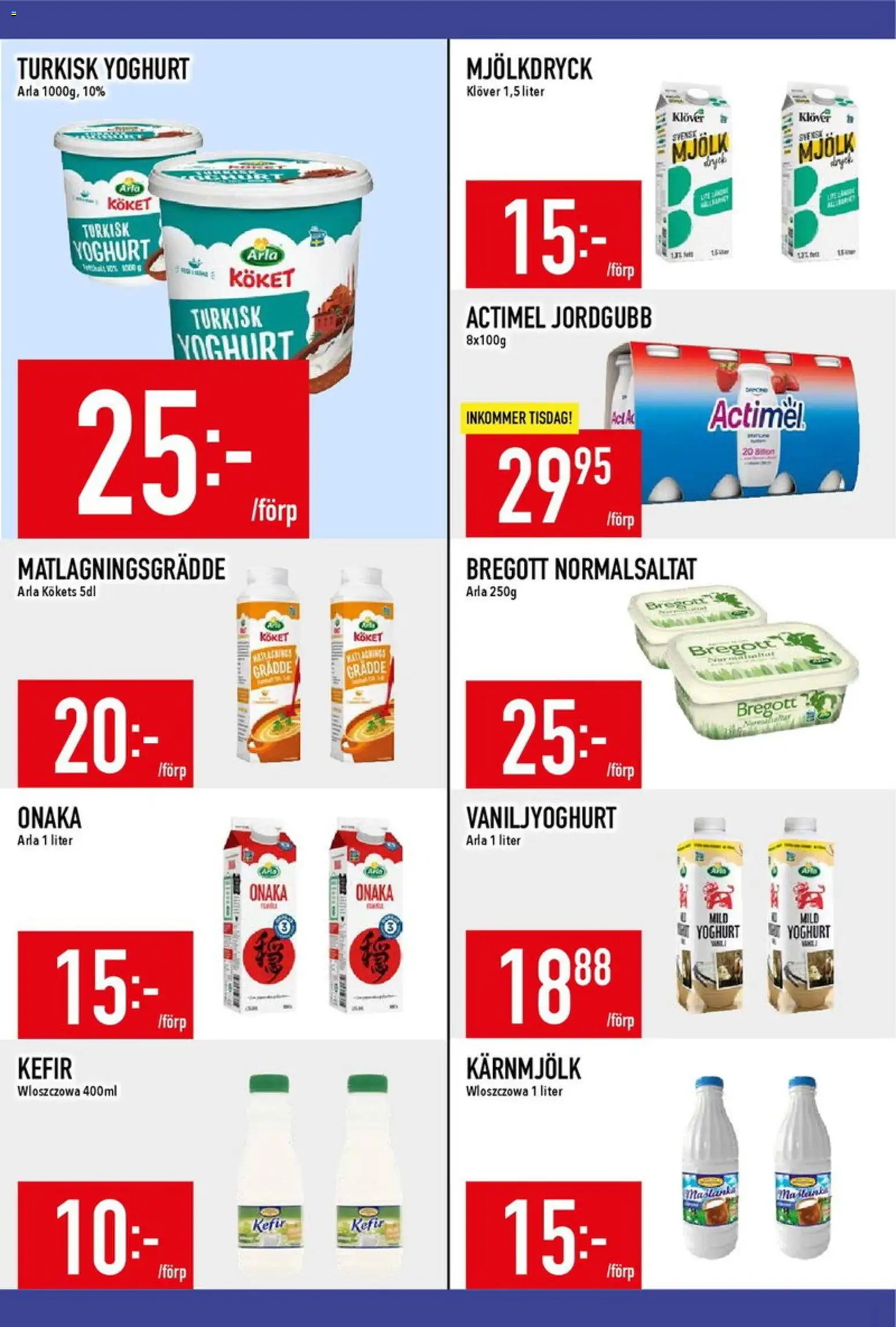 Matdax reklamblad aktuell från 04.05.2026 | Sida: 11 | Produkter: Bregott, Mjölk, Yoghurt, Grädde