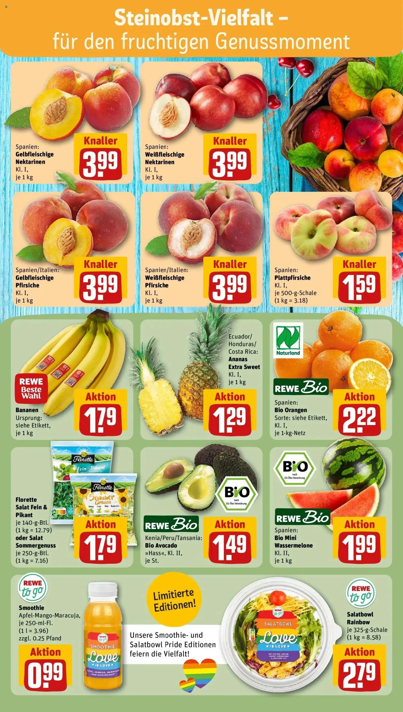 Rewe Prospekt Bamberg – gültig ab 08.06.2026 | Seite: 6 | Produkte: Nektarinen, Orangen, Ananas, Salat