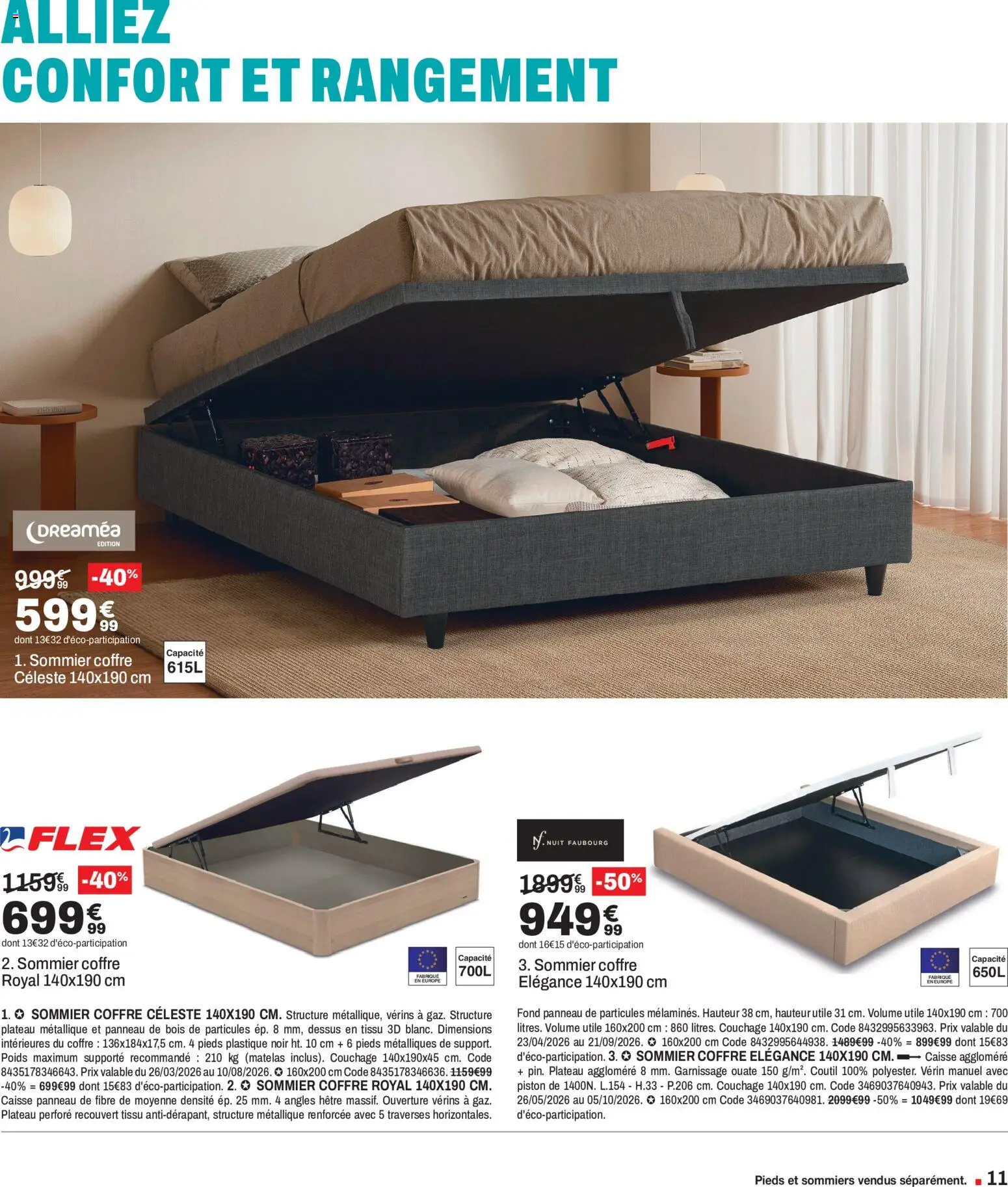 {H1} | Page: 11 | Produits: Plateau, Poids, Matelas, Sommier