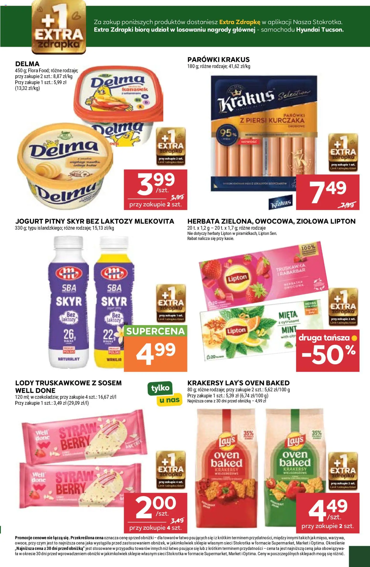 Stokrotka gazetka od 08.10.2026 | Strona: 7 | Produkty: Piersi, Parówki, Lody truskawkowe, Jogurt