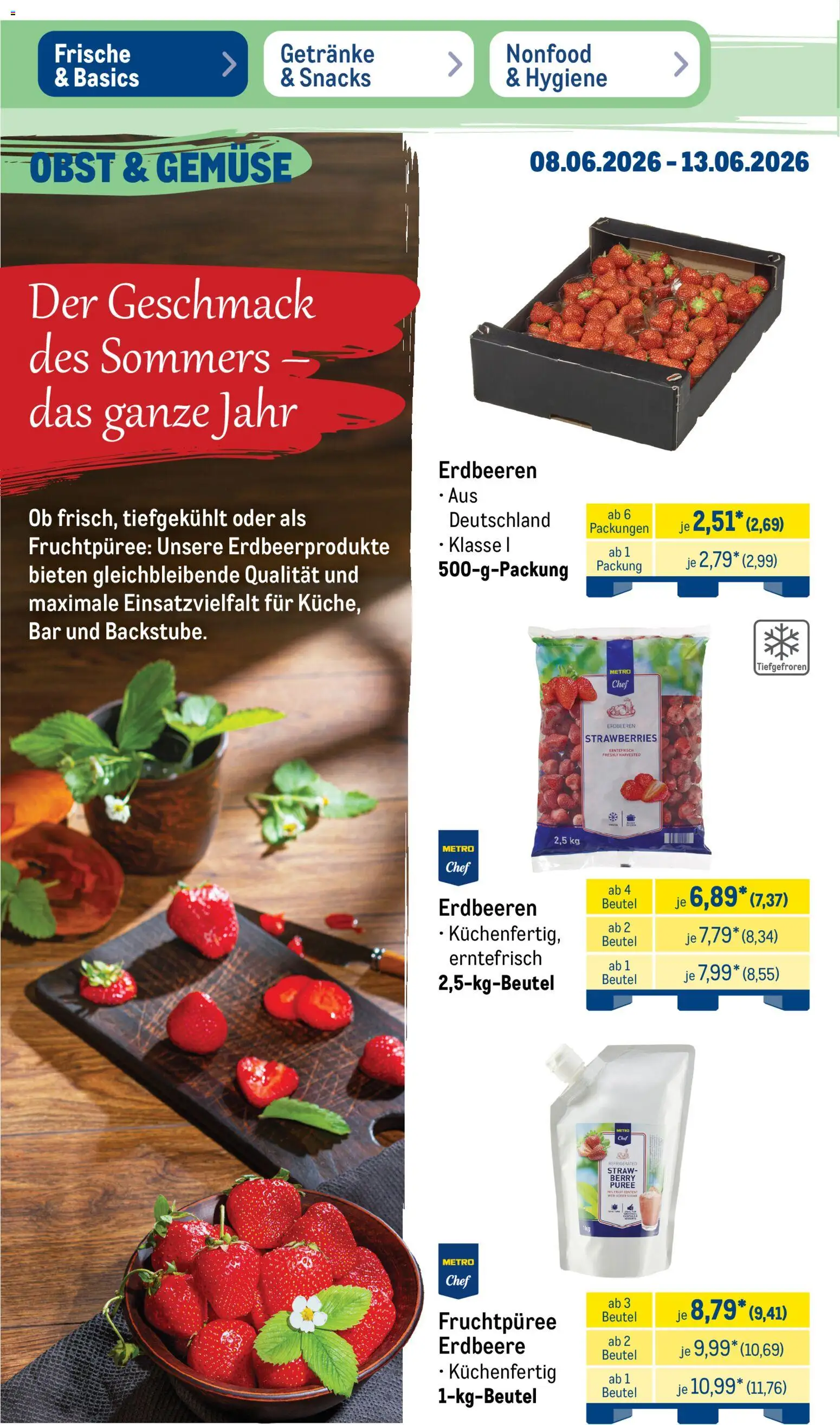 Metro Prospekt – gültig ab 08.06.2026 | Seite: 8 | Produkte: Gemüse, Obst, Erdbeeren