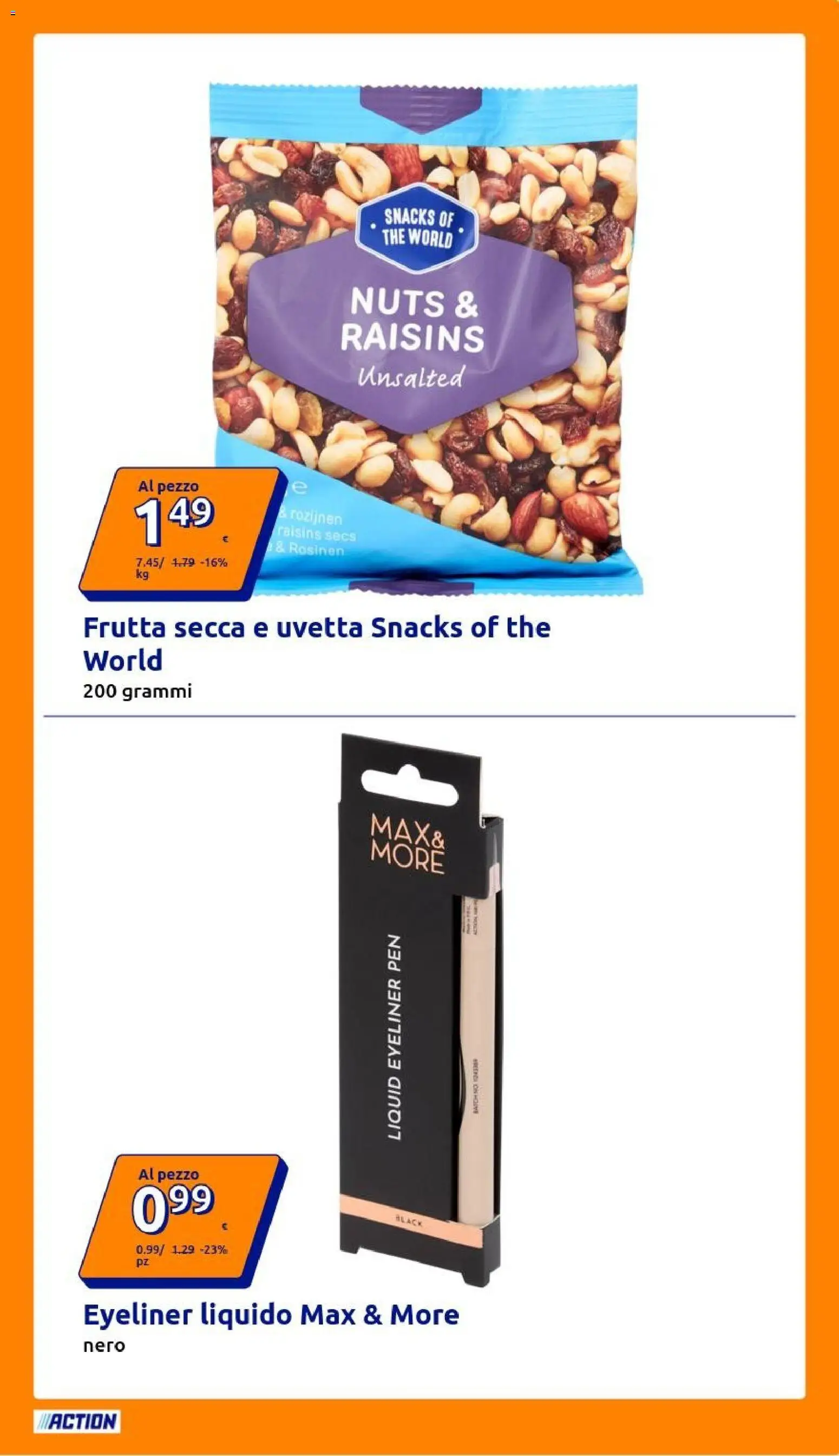 Volantino Action del 05/08/2026 | Pagina: 17 | Prodotti: Eyeliner, Frutta, The