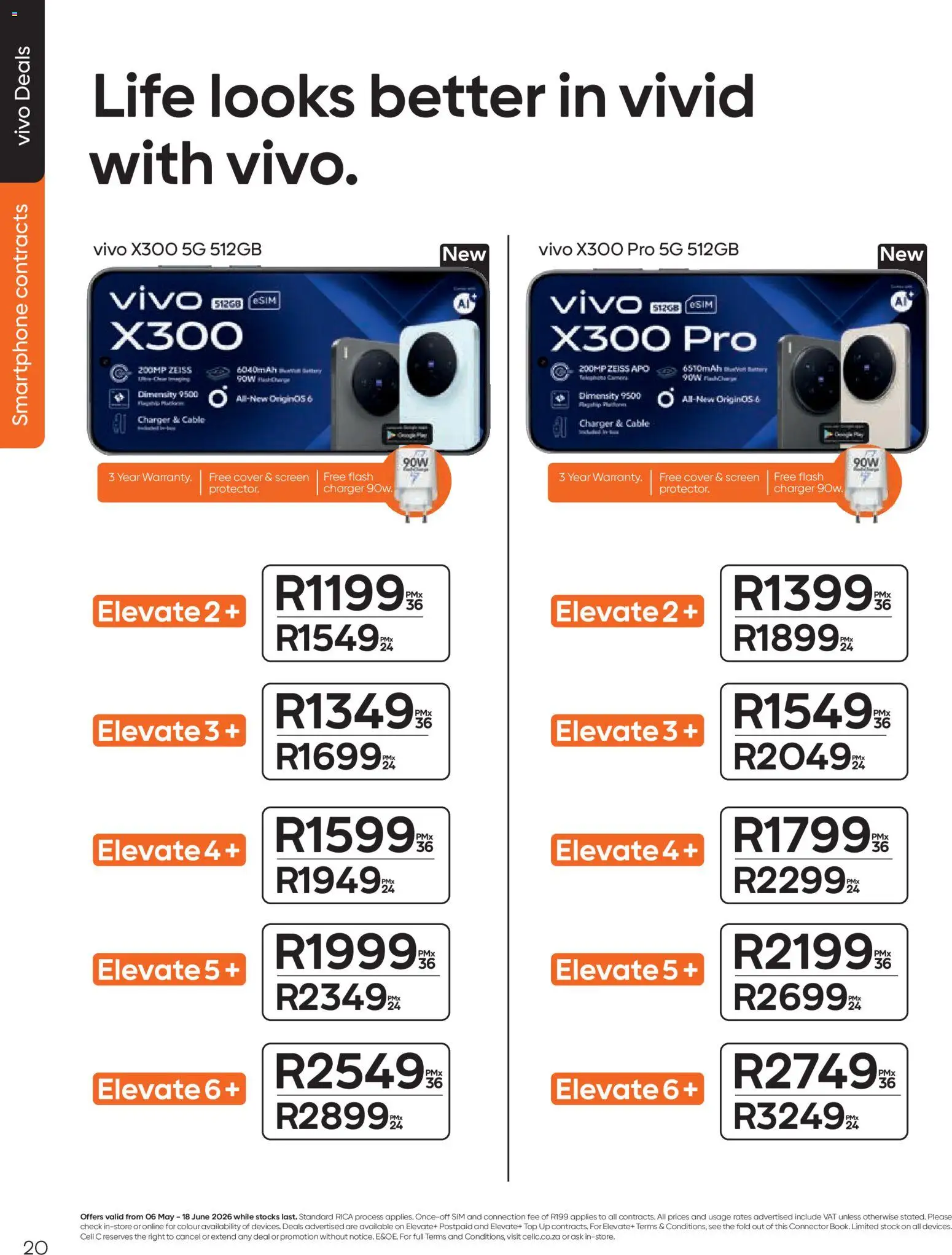 New Cell C catalogue – valid from 06.05.2026 | Page: 22 | Products: Smartphone, Connector, Battery, Charger