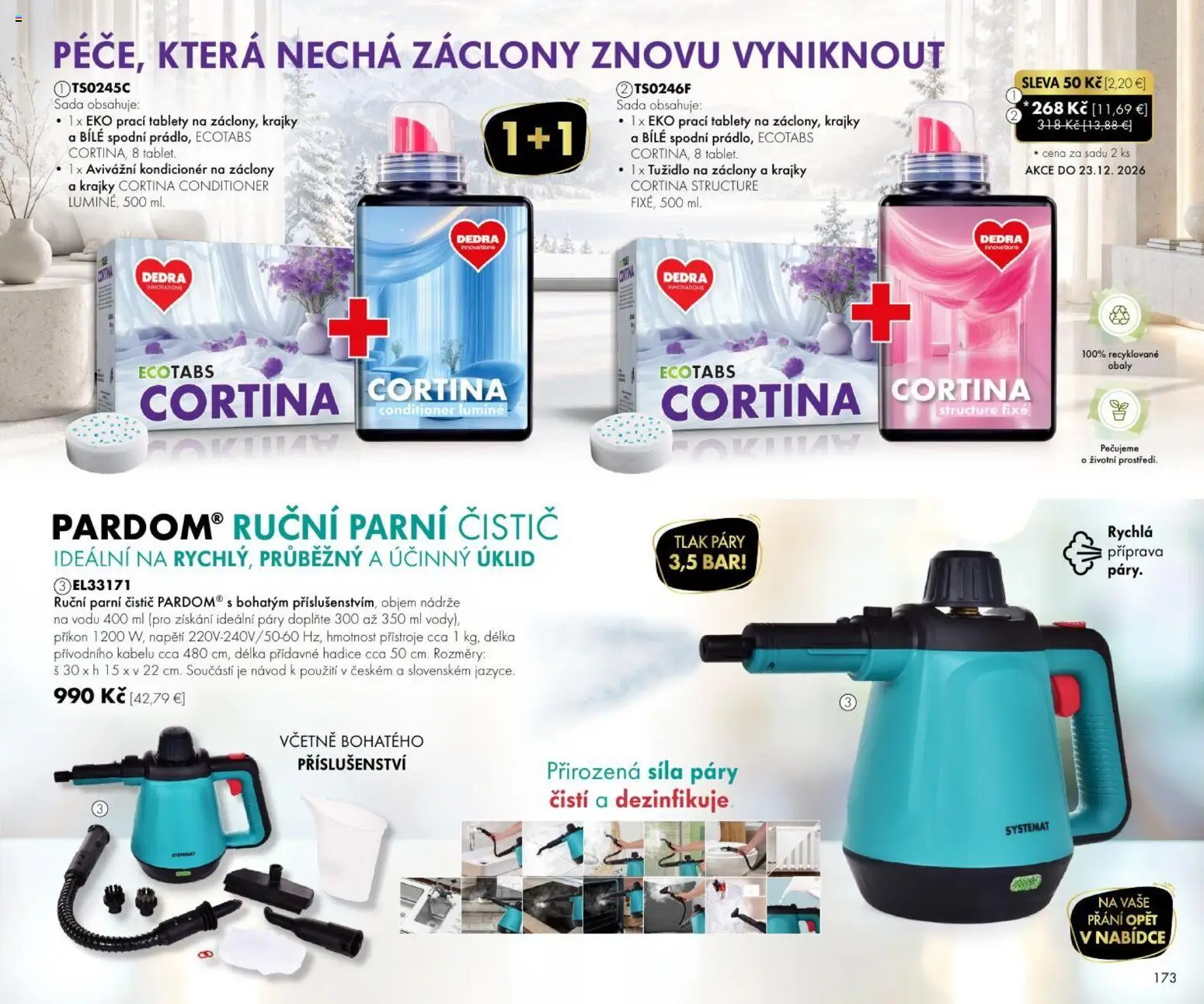 Nové Dedra akcie – leták je platný od 23.10.2026 | Strana: 73 | Produkty: Záclony, Kondicionér