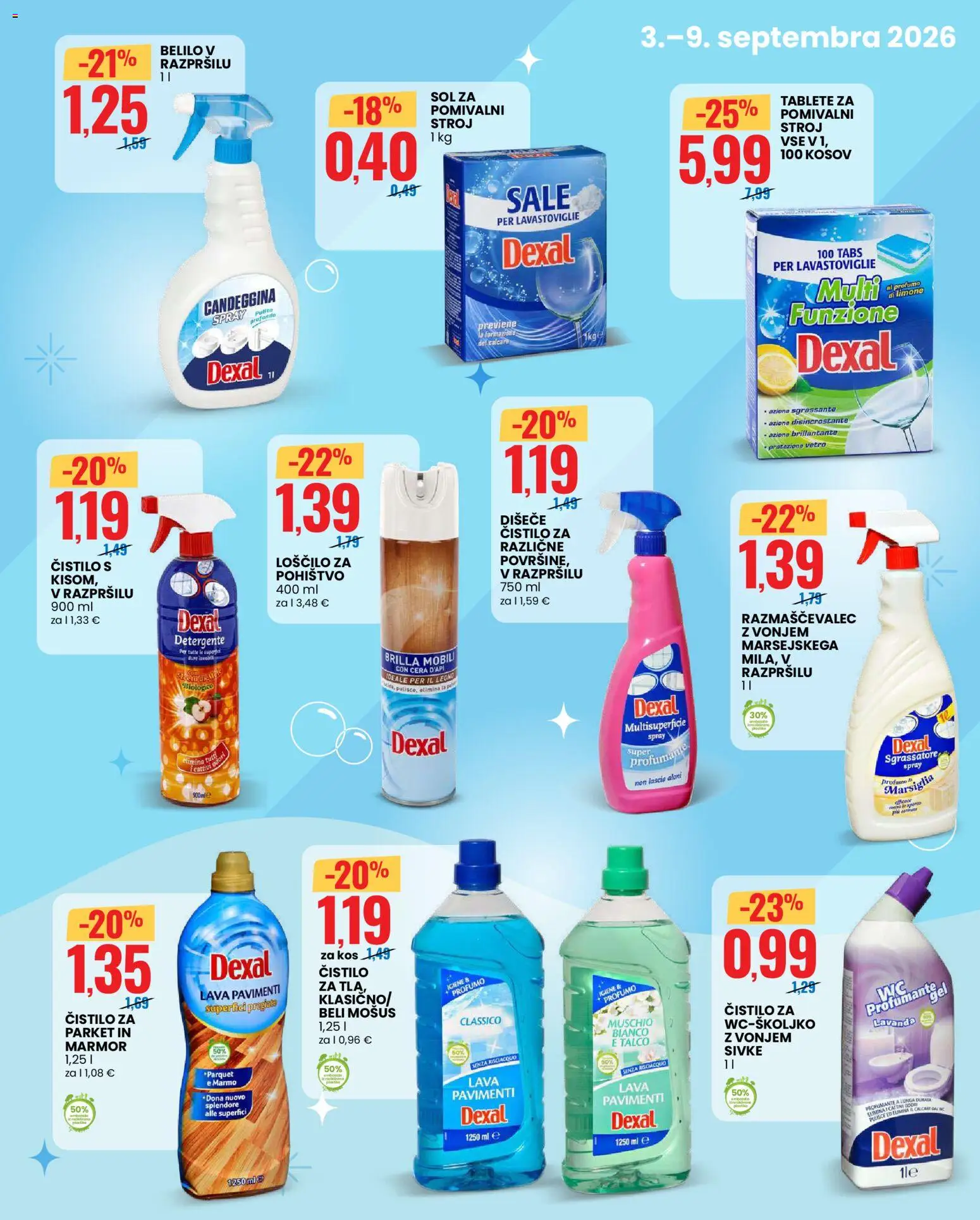 Novi Eurospin katalog ponudbe – veljaven od 03.09.2026 | Stran: 3 | Izdelki: Pohištvo, Kos, Sol za pomivalni stroj, Sol
