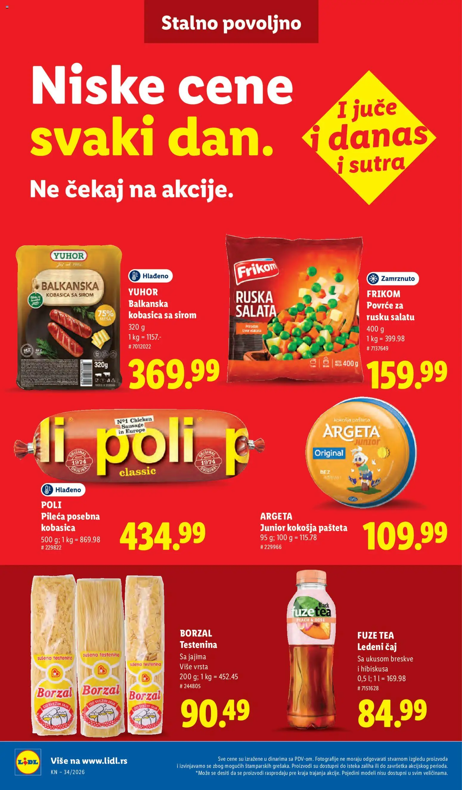 Lidl katalog - važi od 20.08.2026 | Strana: 40 | Proizvode: Testenina, Kobasice, Salata, Zamrznuto povrće
