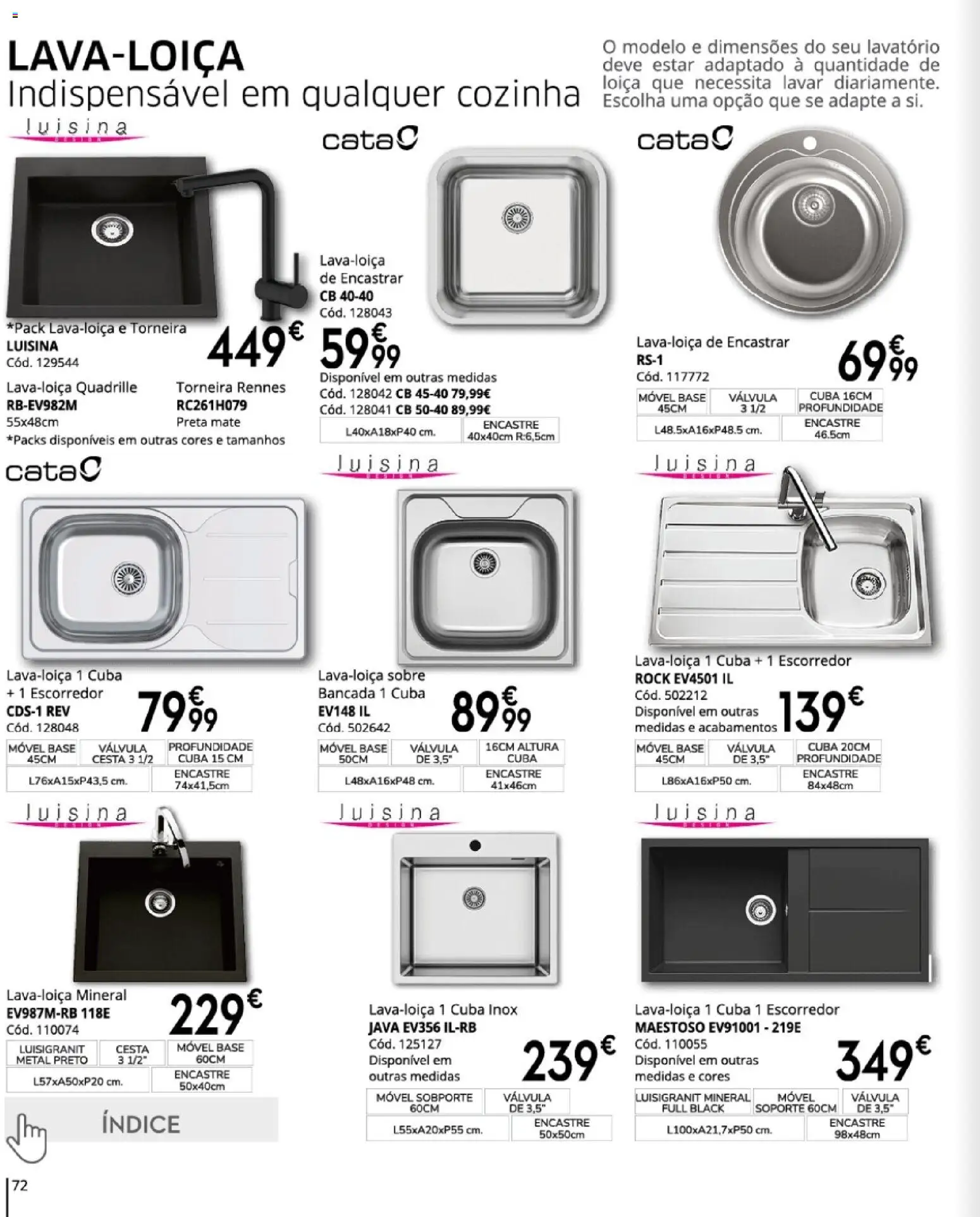 Conforama folheto │ válido de 16.04.2026 | Página: 72 | Produtos: Escorredor, Bancada, Base, Lavatório