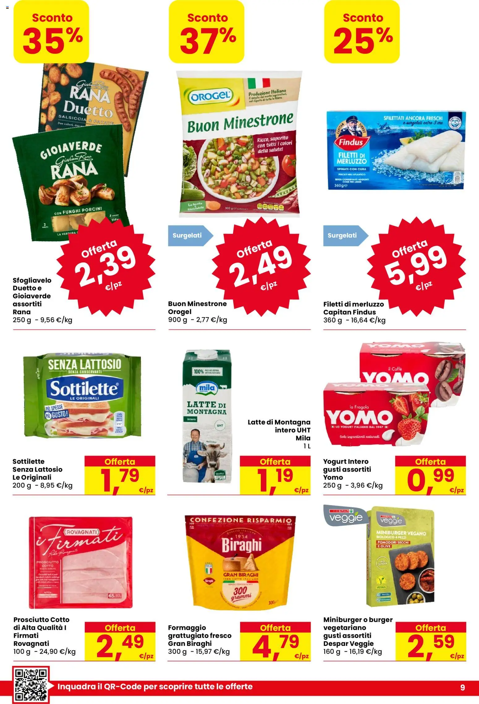 Volantino Despar del 15/10/2026 | Pagina: 9 | Prodotti: Prosciutto Cotto, Patate, Latte, Olive