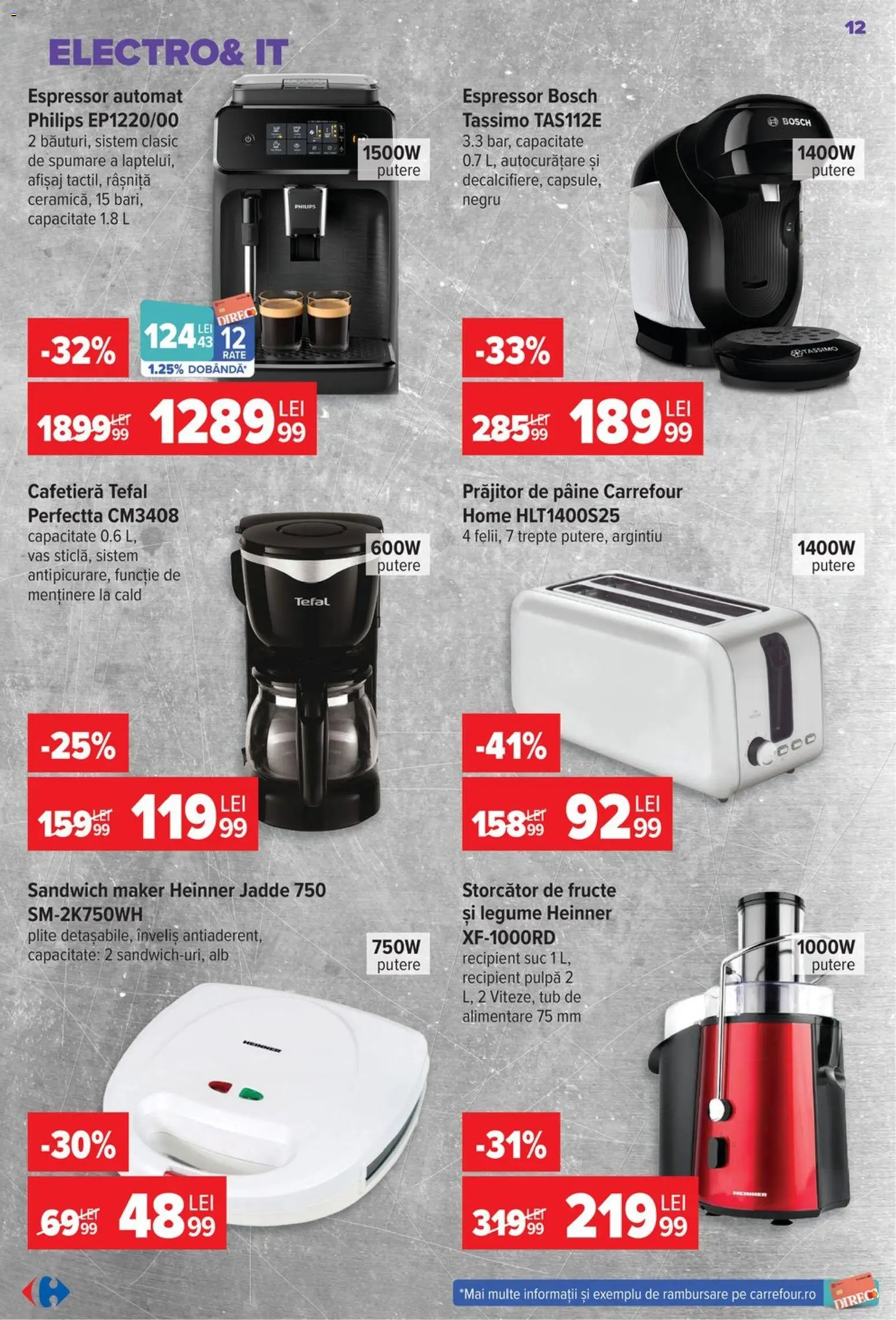 Noul catalog Carrefour – valabil de la 17.06.2026 | Pagină: 14 | Produse: Espressor, Pâine, Suc, Fructe