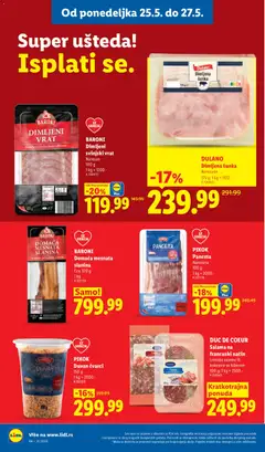 PIKOK Panceta, Narezana, 100 g - pregled Lidl kataloga - važi od 21.05.2026 | Strana: 96 | Proizvode: Dimljena šunka, Čvarci, Svinjski vrat, Šunka