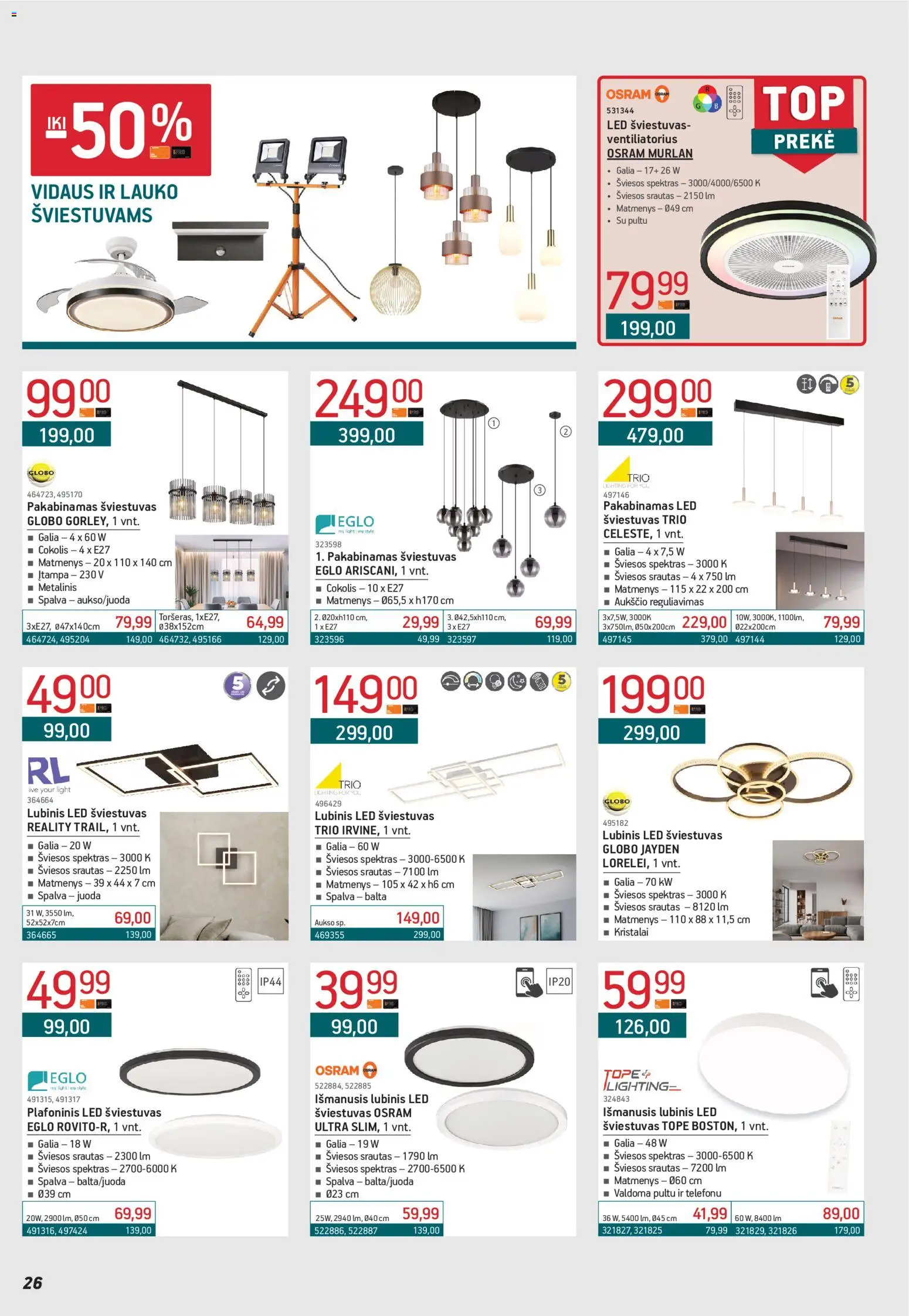ERMITAŽAS akcijos nuo 01.06.2026 | Puslapis: 26 | Prekių: Ventiliatorius