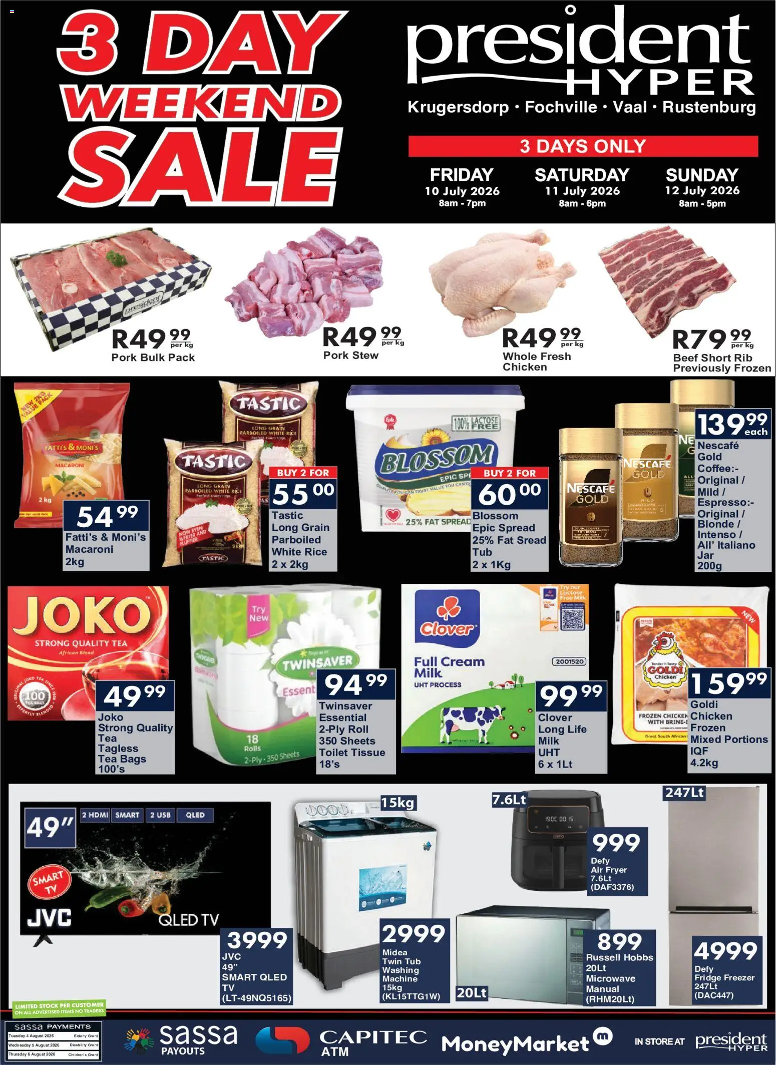 New President Hyper catalogue – valid from 10/07/2026 | Page: 1 | Products: Fryer, Toilet, Microwave, Milk
