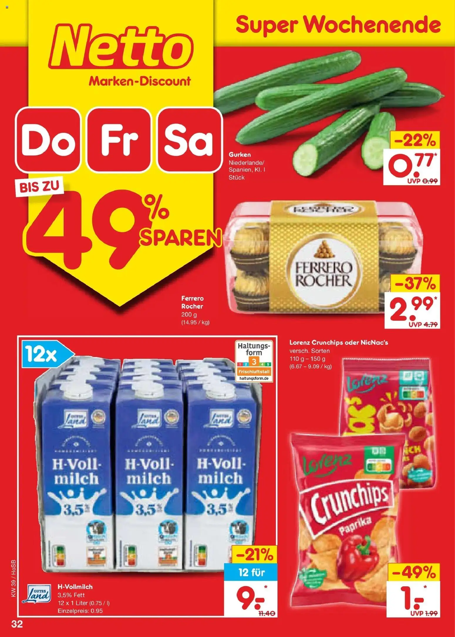 Netto Marken-Discount Prospekt Hannover – gültig ab 21.09.2026 | Seite: 46 | Produkte: Ferrero rocher, Paprika, Lorenz crunchips, Gurken