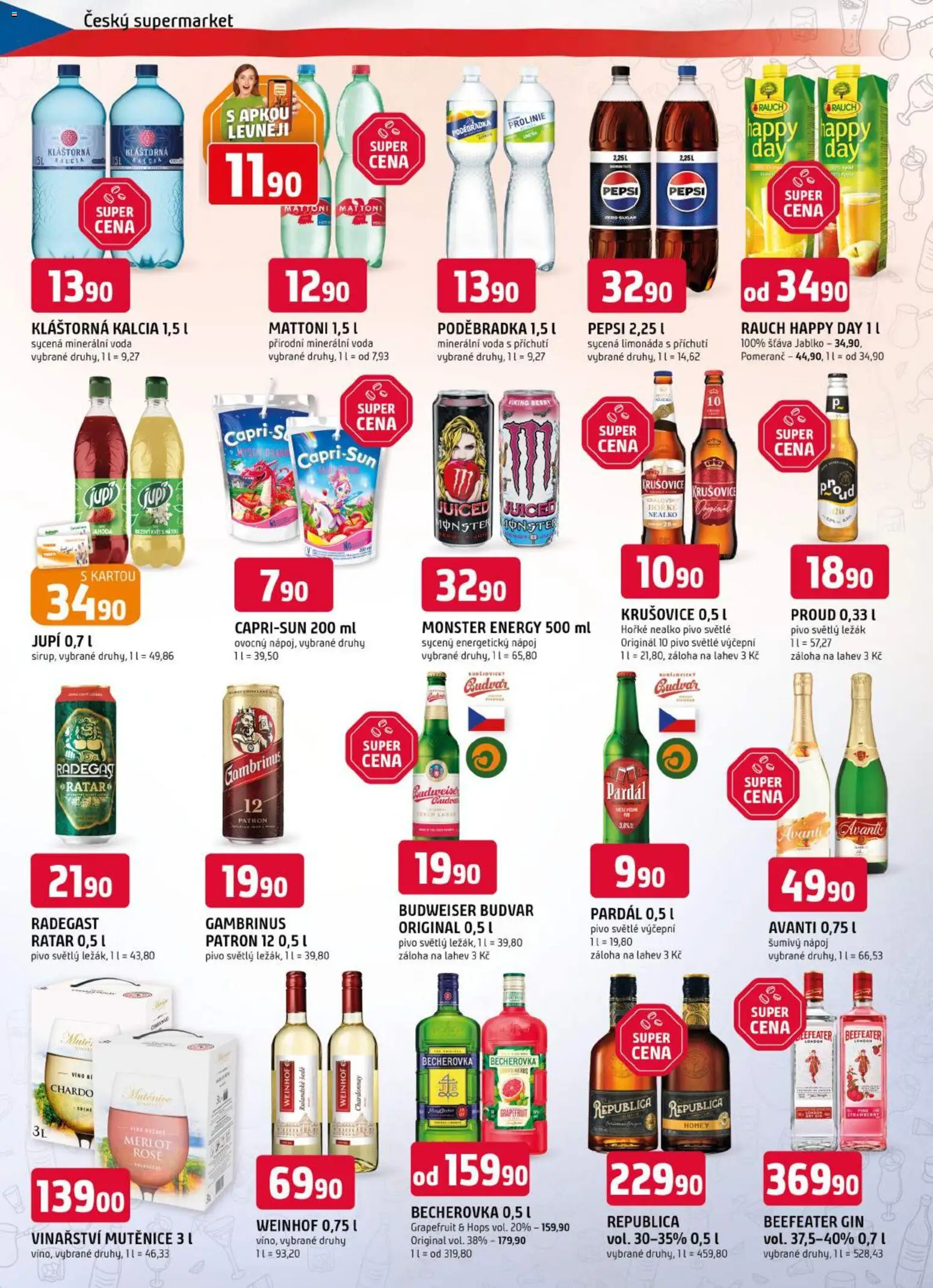 Trefa leták od 21.10.2026 | Strana: 10 | Produkty: Limonáda, Beefeater gin, Nealko pivo, Republica
