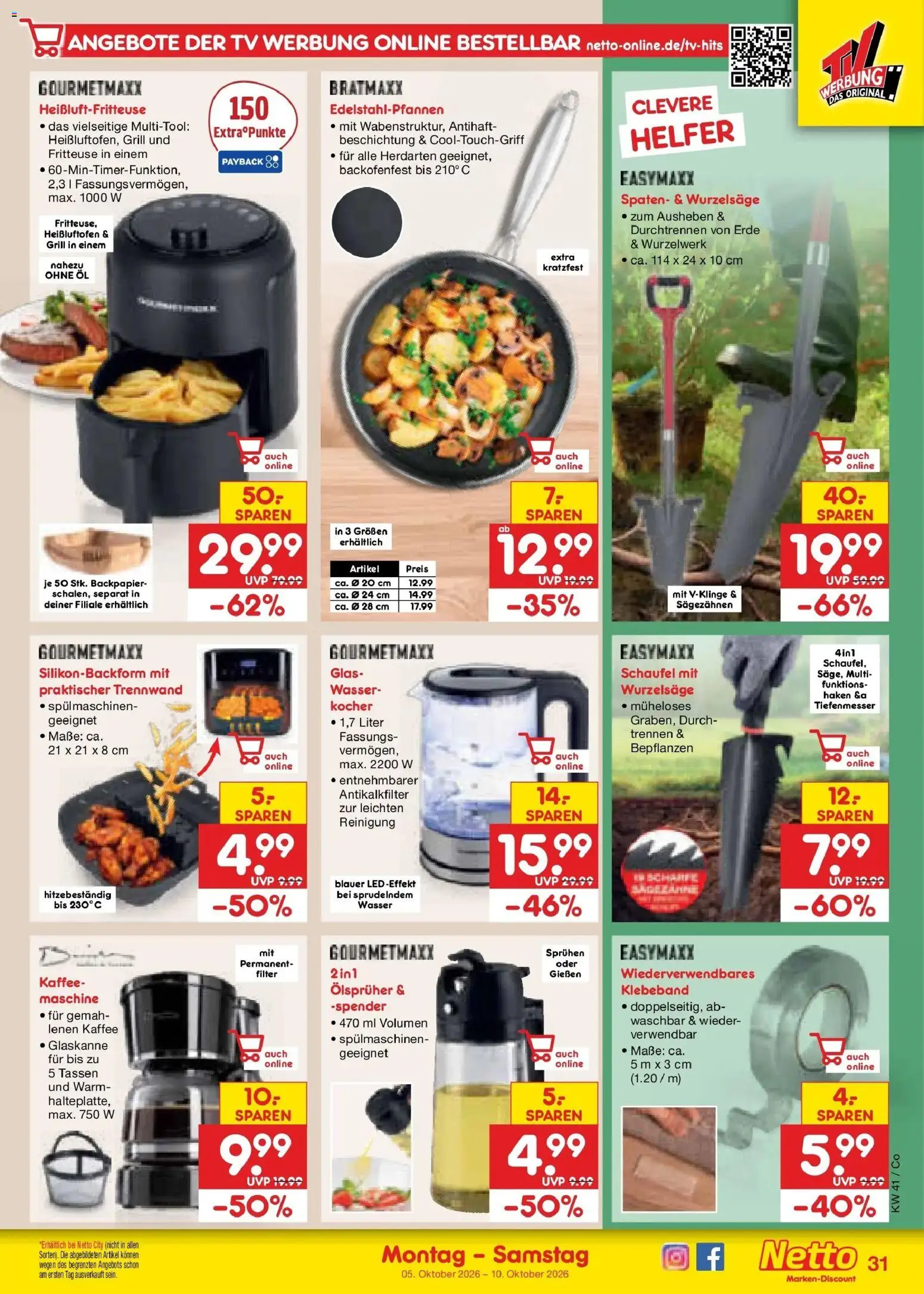 Netto Marken-Discount Prospekt Leipzig – gültig ab 05.10.2026 | Seite: 39 | Produkte: Grill, Kocher, Kaffee, Heißluftfritteuse