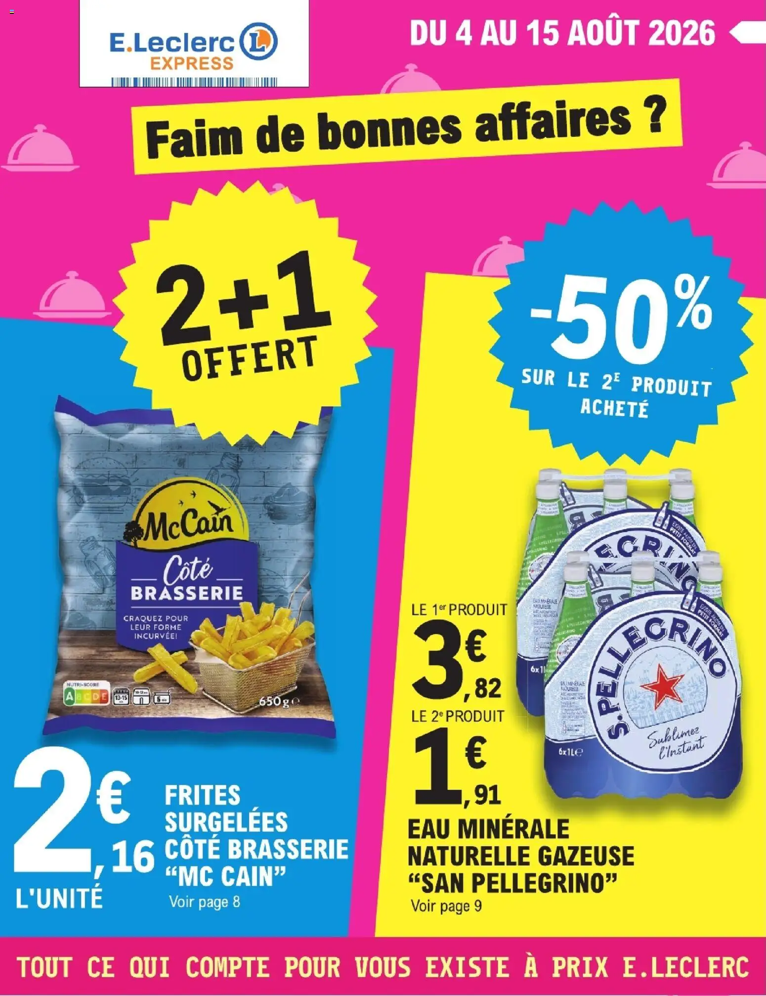 {H1} | Page: 1 | Produits: Eau minérale, Frites surgelées, Frites, Eau minérale naturelle