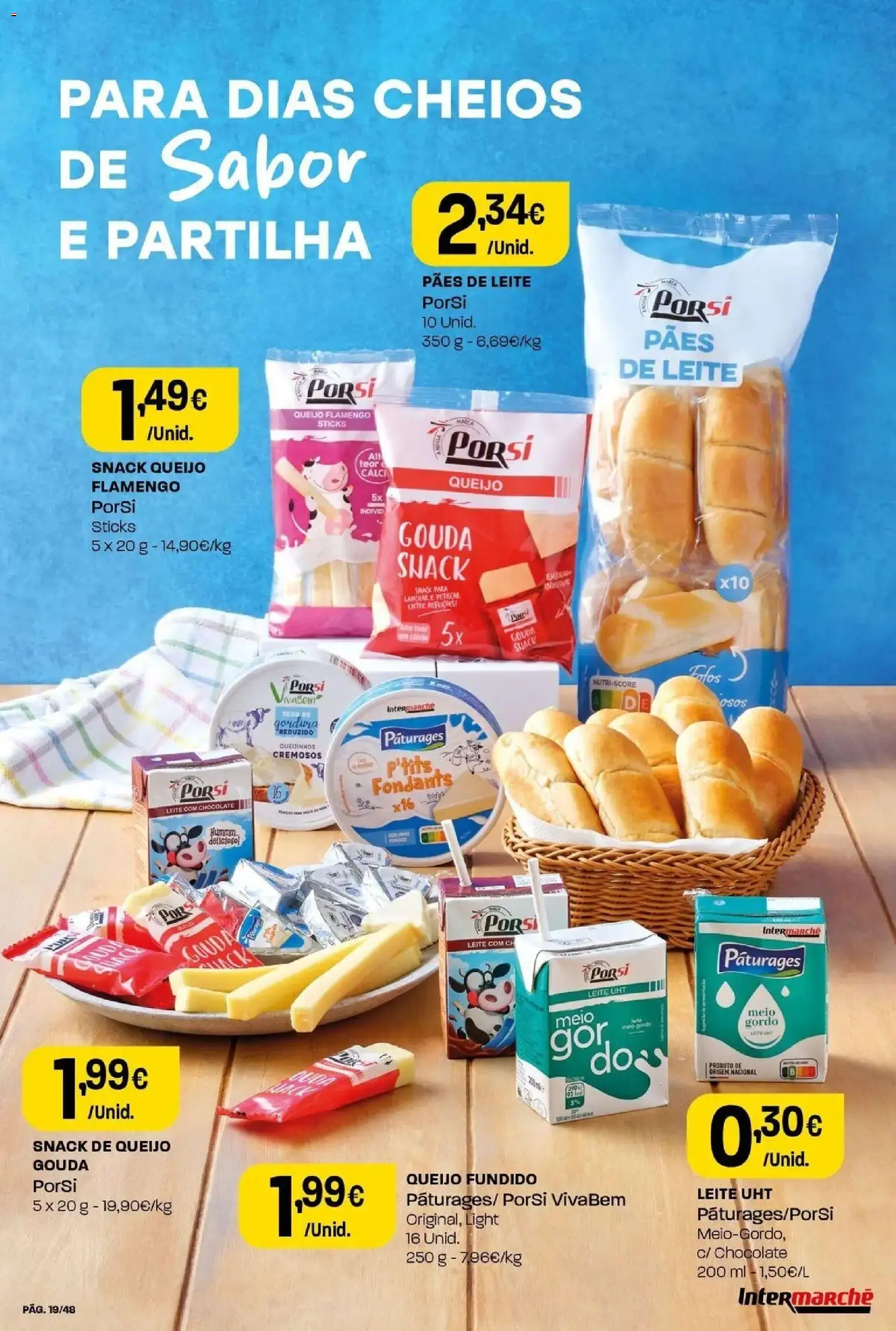Intermarché - Isto é que são preços BAIXOS! │ válido de 28.05.2026 | Página: 19 | Produtos: Cálcio, Leite, Queijo, Chocolate