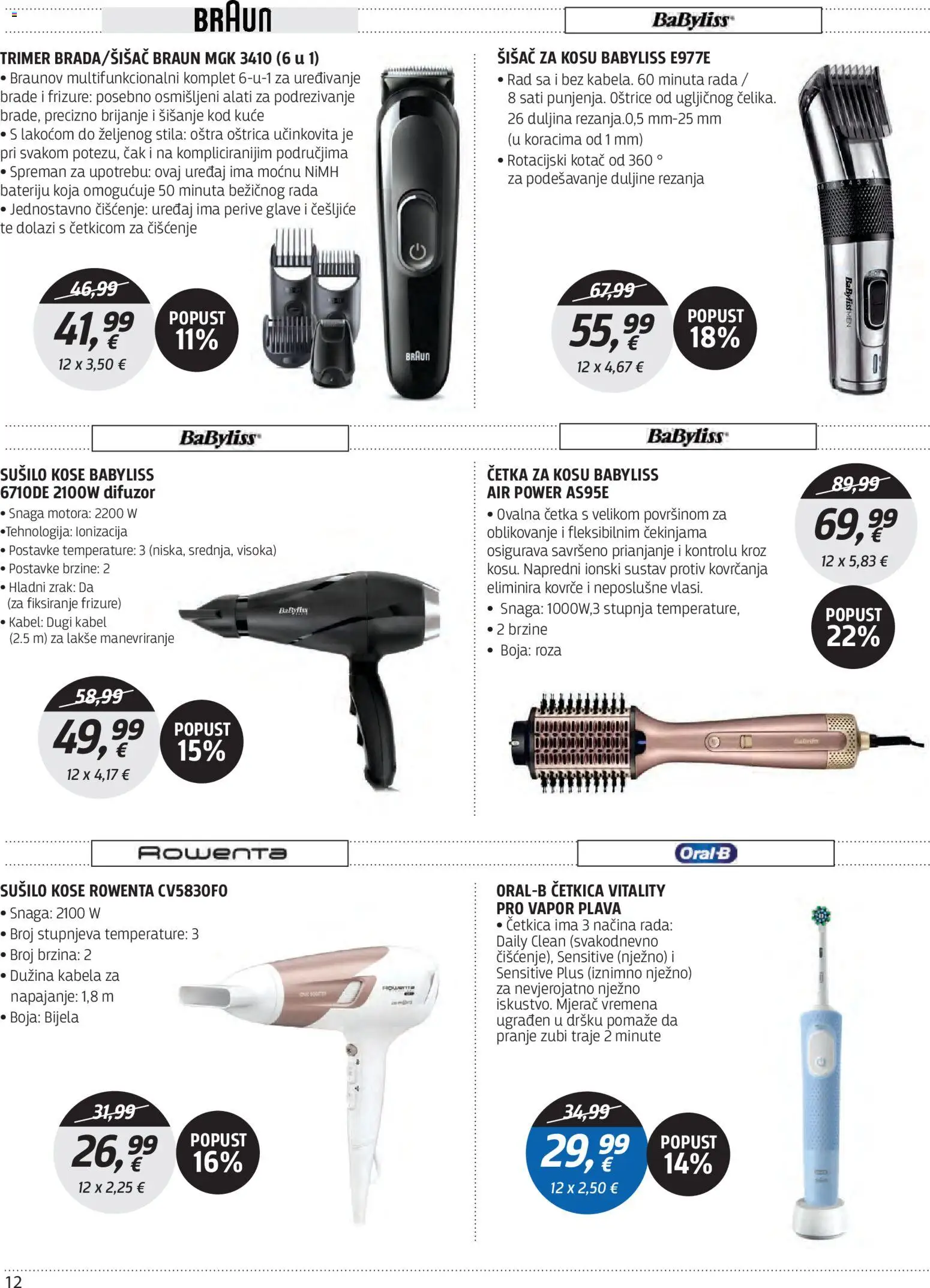 Centar Tehnike katalog | vrijedi od 25.05.2026 | Stranica: 12 | Proizvodi: Četka, Trimer, Kabel, Četka za kosu