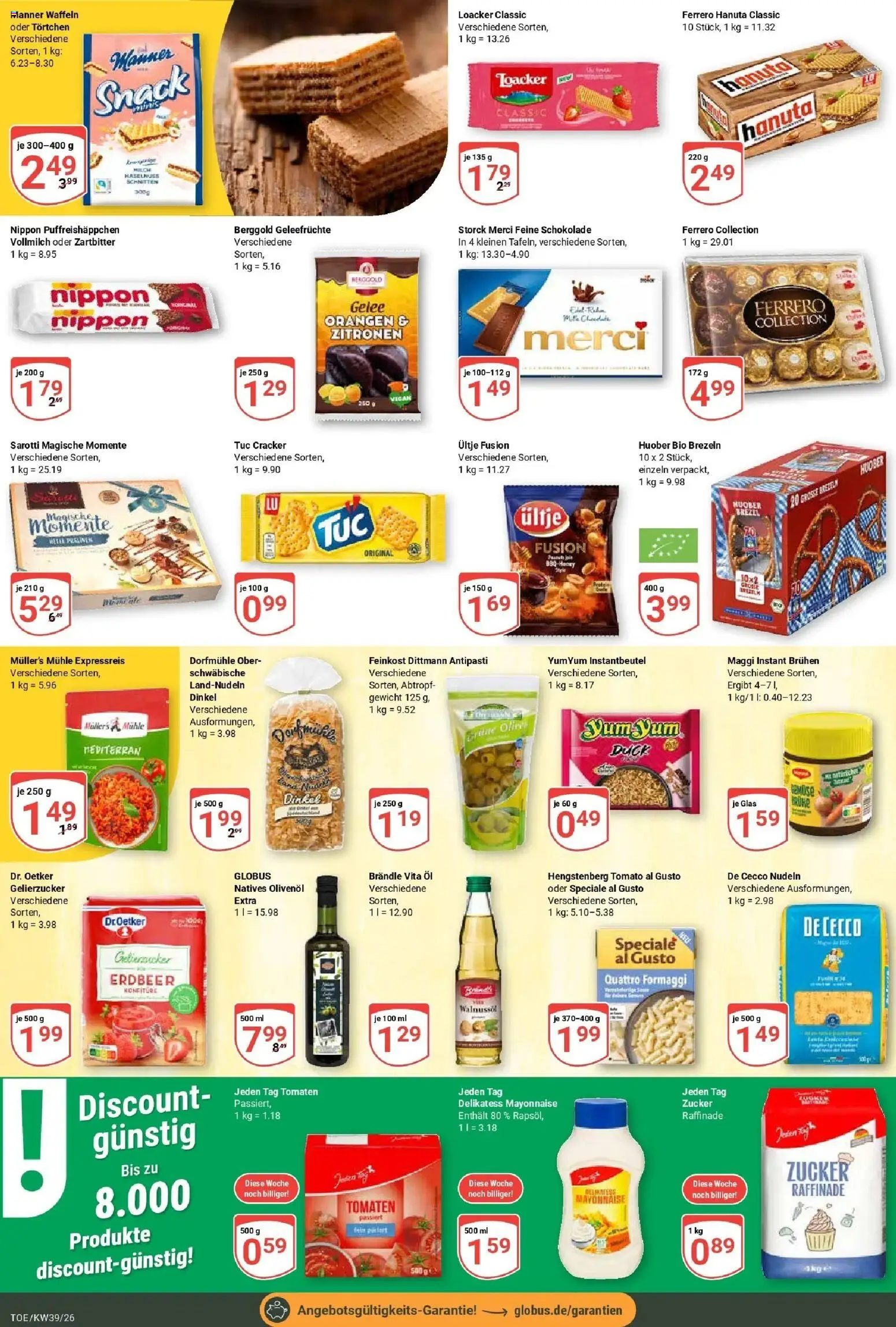 Globus Prospekt Tönisvorst (ab 21.09.2026) » Angebote online | Seite: 15 | Produkte: Öl, Tomaten, Waffeln, Nudeln