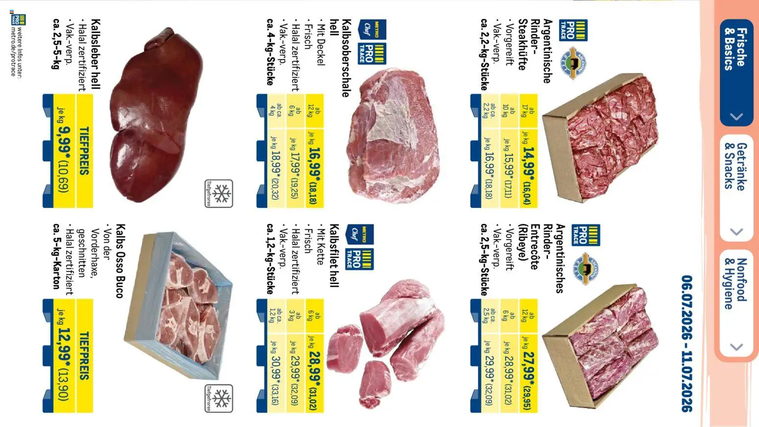 Metro Prospekt – gültig ab 06.07.2026 | Seite: 3 | Produkte: Entrecote, Kalbsleber