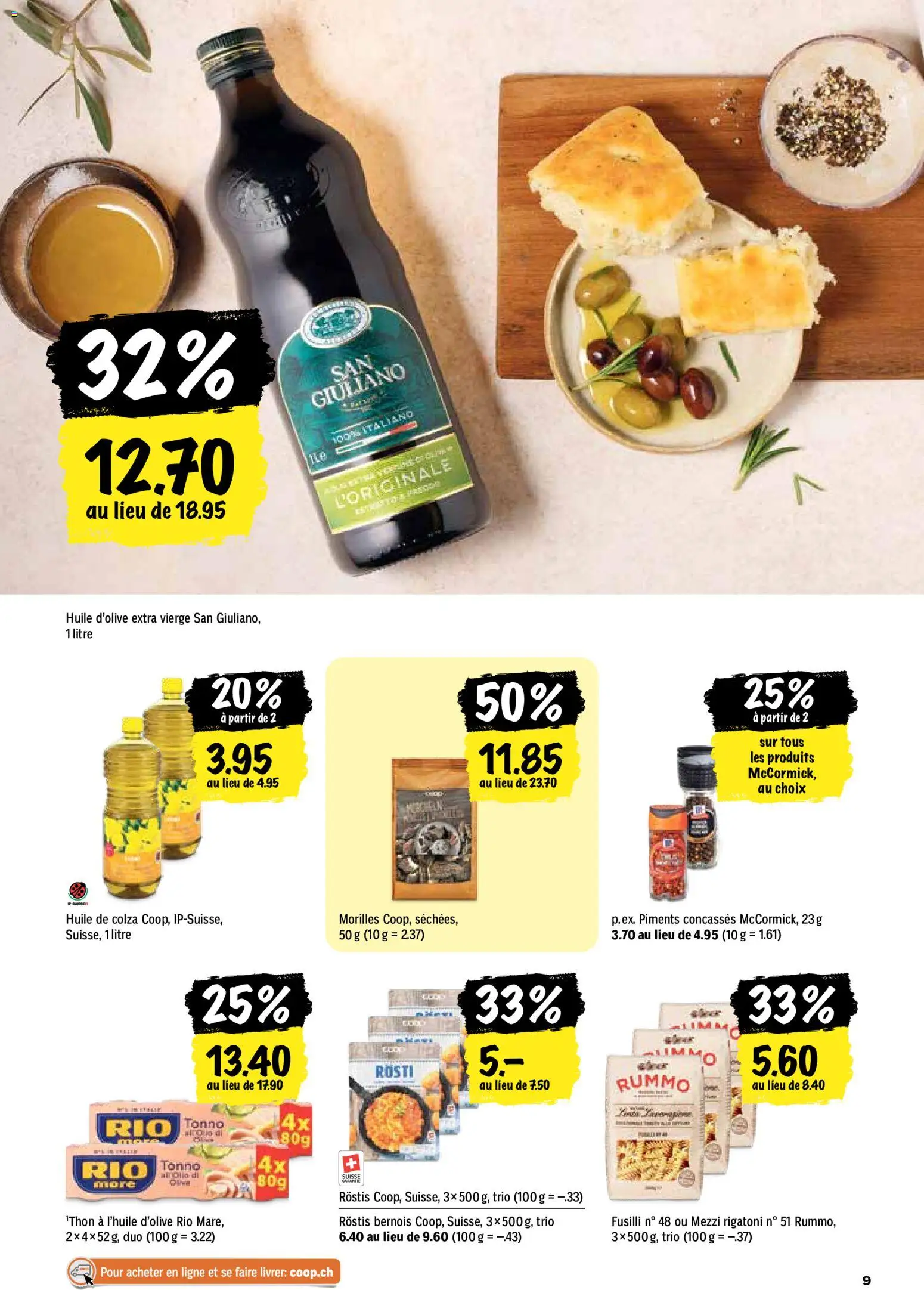 Coop aktionen FR – gültig ab 09.07.2026 | Seite: 9 | Produkte: Chili, Pasta