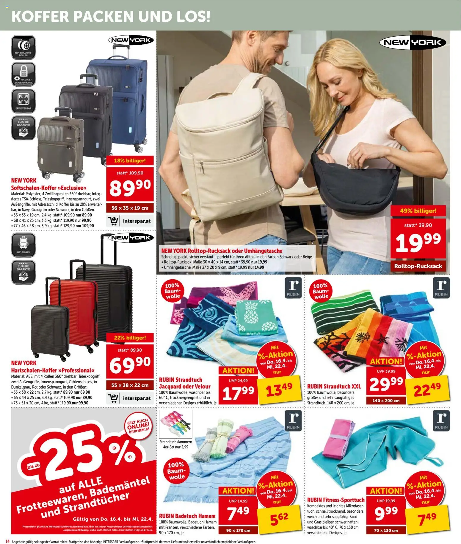 Interspar Flugblatt - Kärnten gültig ab 16.04.2026 | Seite: 15 | Produkte: Bademantel, Koffer