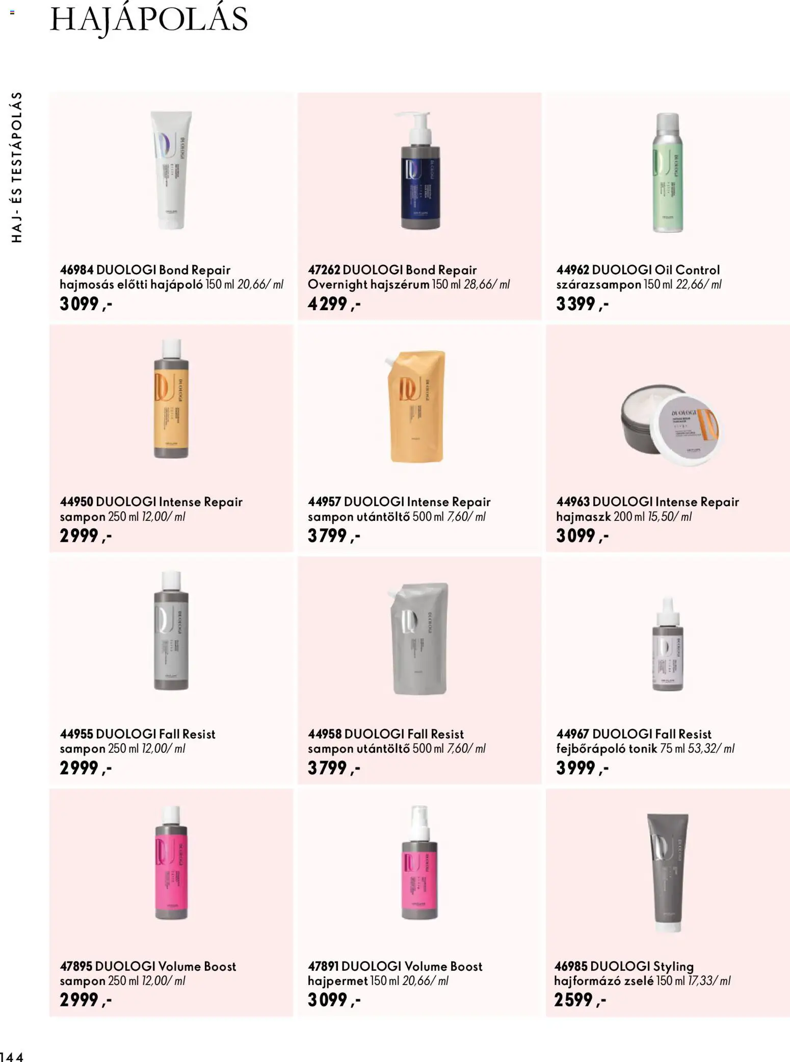 Oriflame akciós ujság - amely érvényes a következő dátumtól: 2026.09.30. | Oldal: 144 | Termékek: Szárazsampon, Tonik, Hajformázó, Hajmaszk