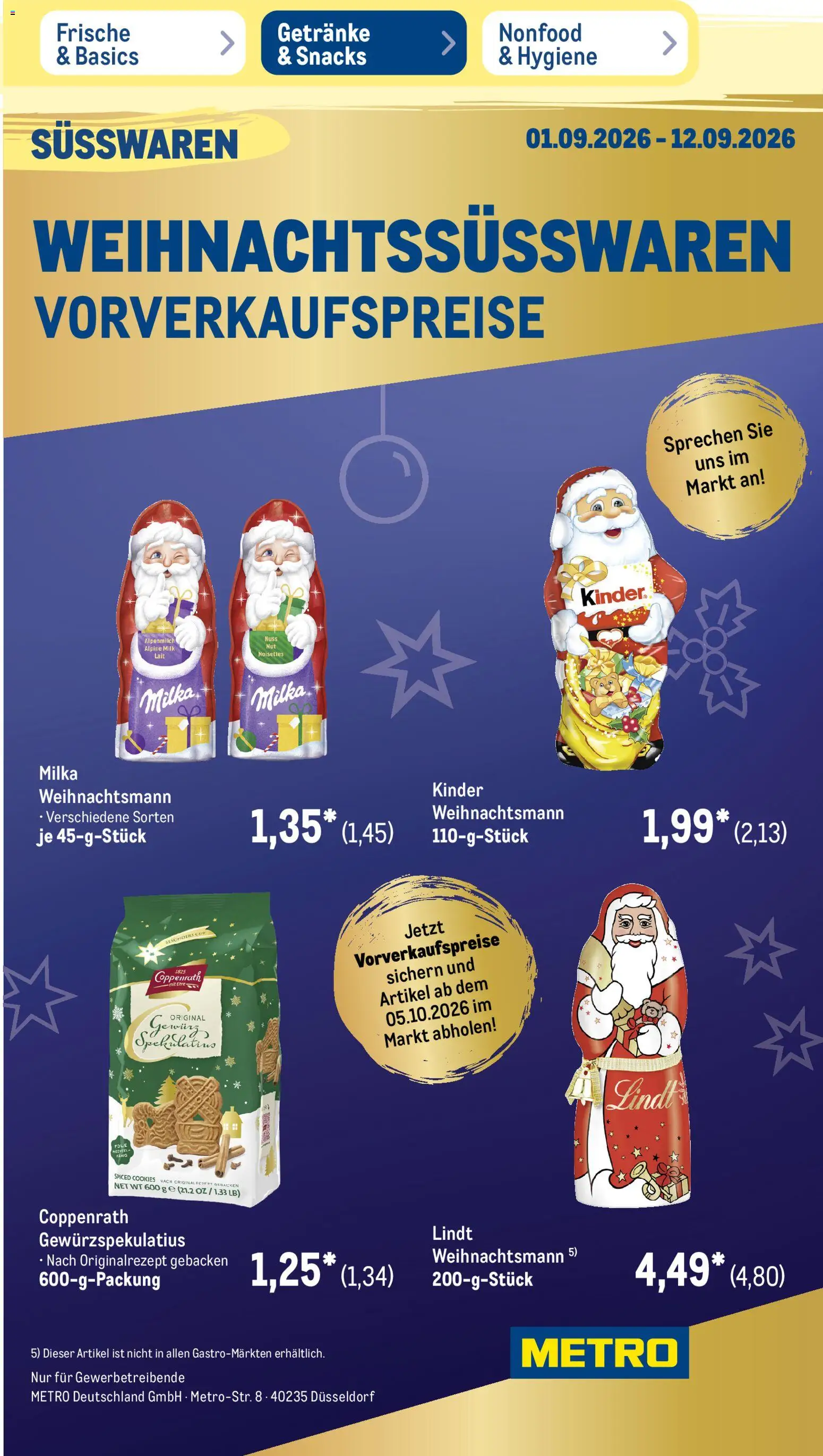 Metro Prospekt – gültig ab 07.09.2026 | Seite: 25 | Produkte: Süßwaren, Milka, Lindt