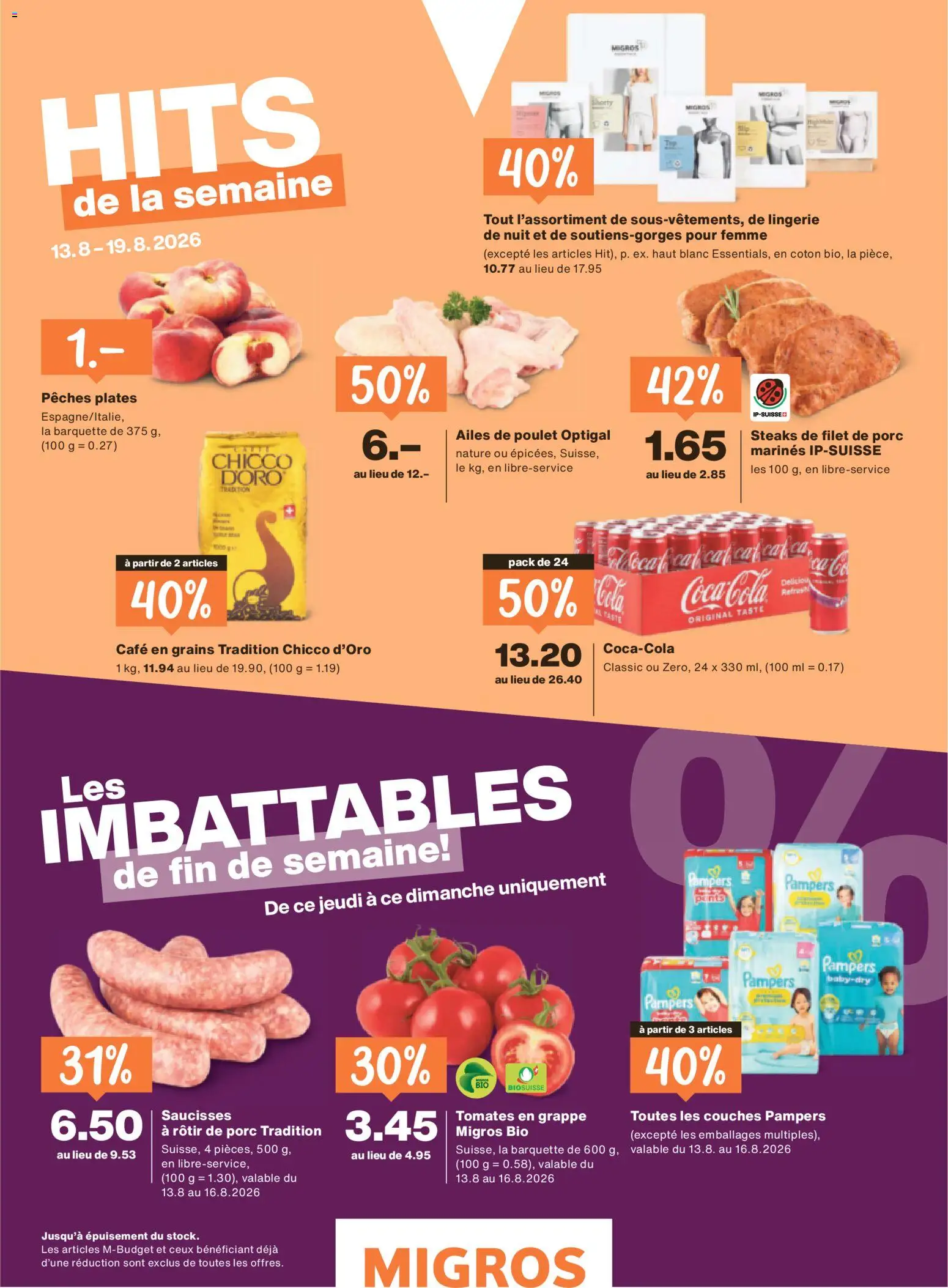 Migros aktionen Magazine FR – gültig ab 12.08.2026 | Seite: 48 | Produkte: Pampers