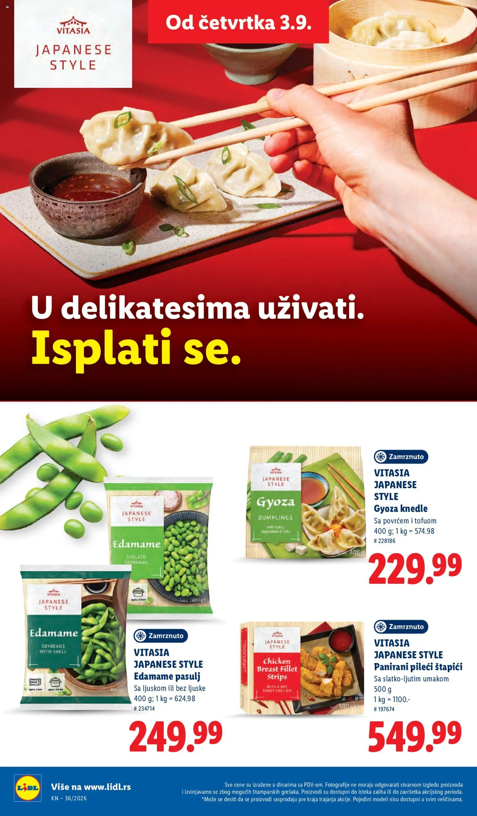 Lidl katalog - važi od 03.09.2026 | Strana: 74 | Proizvode: Pasulj, Tofu, Gyoza knedle, Knedle