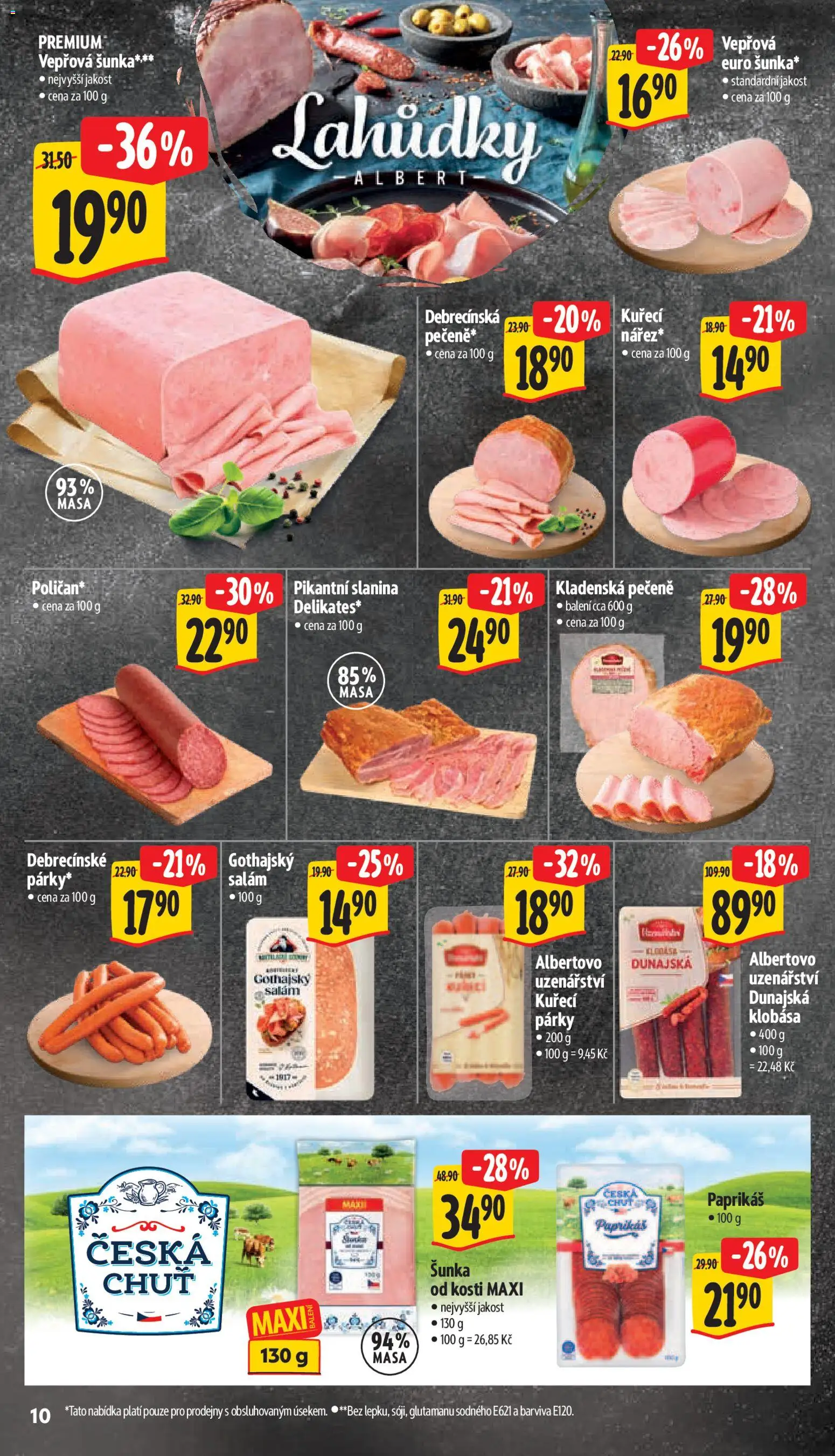 Albert leták - Supermarket od 06.05.2026 | Strana: 20 | Produkty: Salám, Šunka, Párky, Slanina