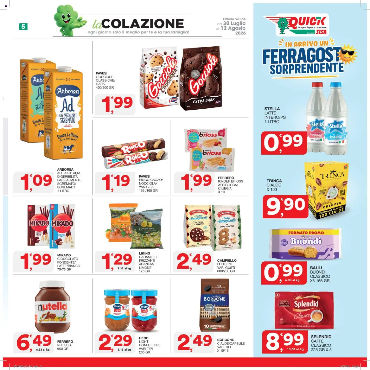 Volantino SISA del 30/07/2026 | Pagina: 5 | Prodotti: Caramelle, Latte, Fanta, Frollini