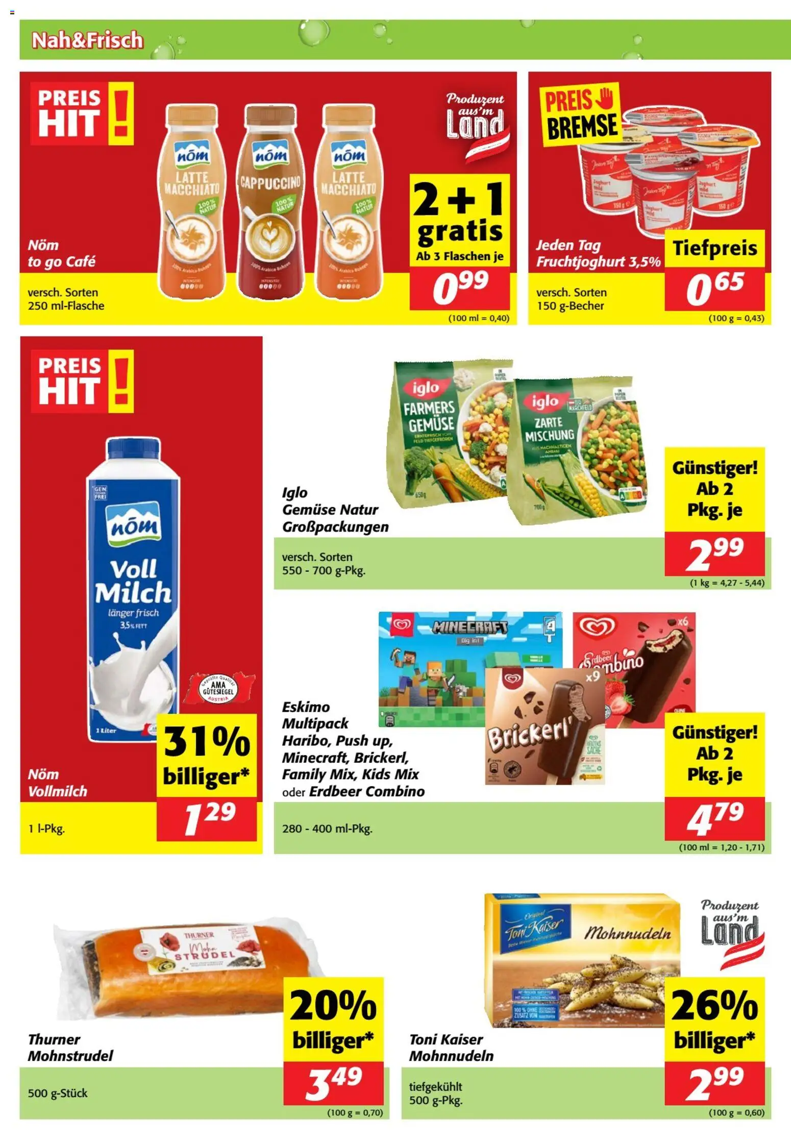 Nah und Frisch Flugblatt gültig ab 03.06.2026 | Seite: 4 | Produkte: Gemüse, Milch, Joghurt