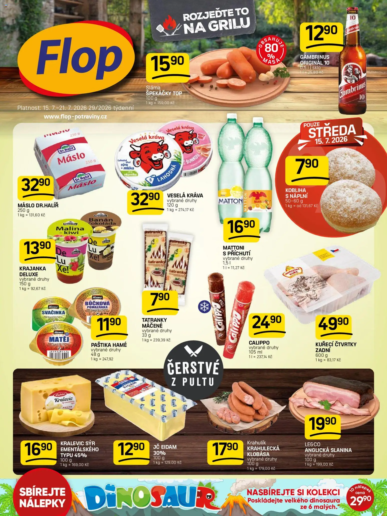 Flop leták od 15.07.2026 | Strana: 1 | Produkty: Mattoni, Máslo, Eidam, Gambrinus