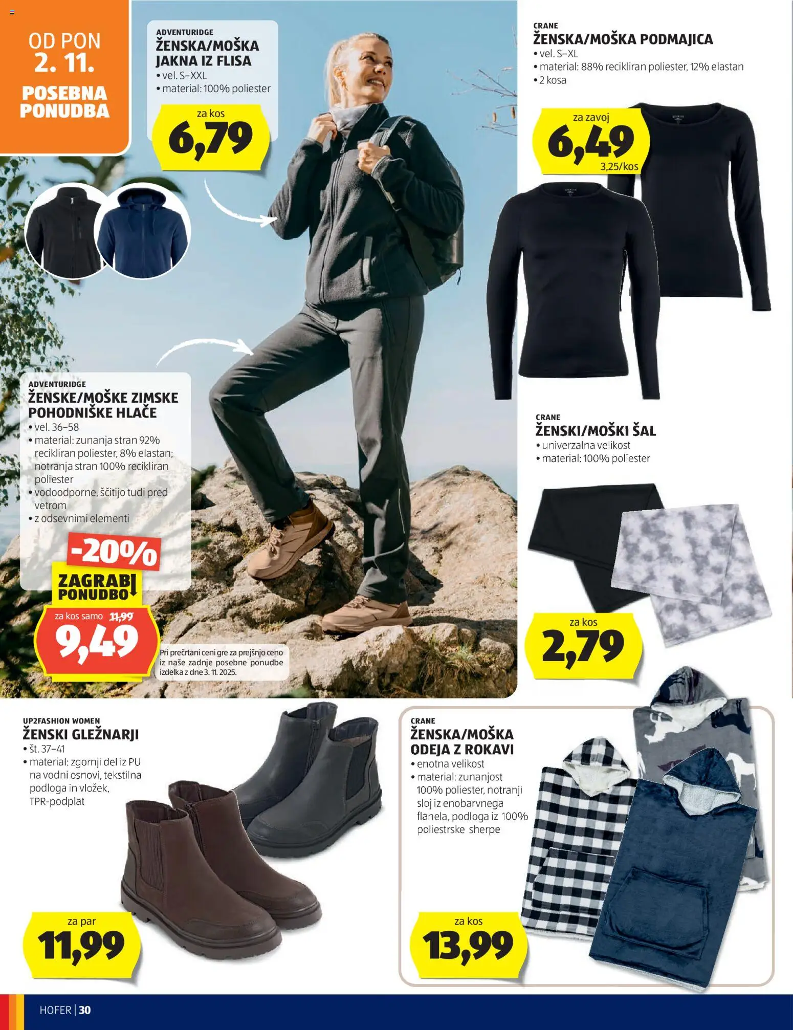 Hofer SI katalog | vrijedi od 28.10.2026 | Stranica: 22 | Proizvodi: Zavoj, Jakna, Podloga, Šal