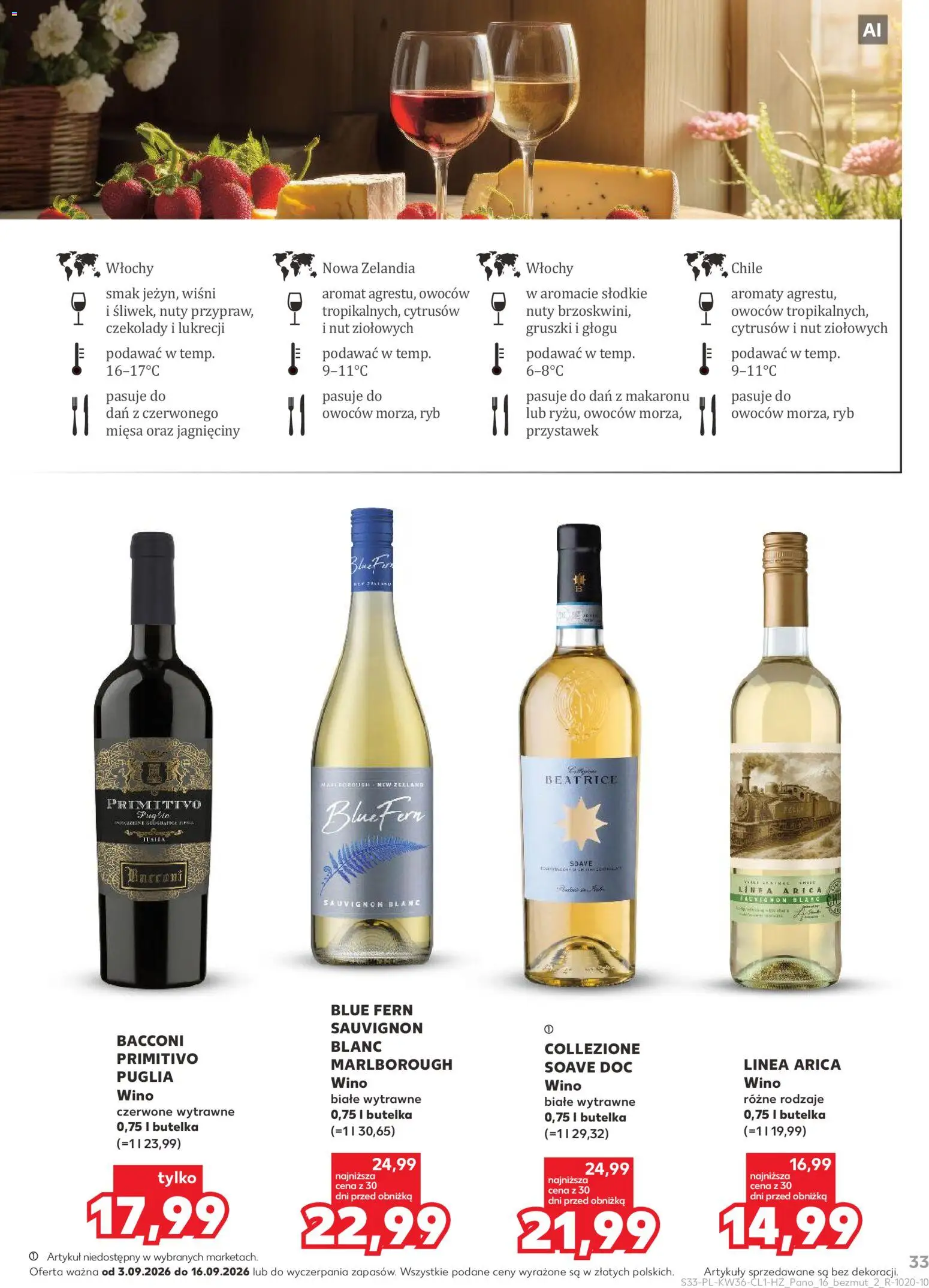 Kaufland Polsko leták - Barek od 03.09.2026 | Strana: 33 | Produkty: Primitivo, Soave