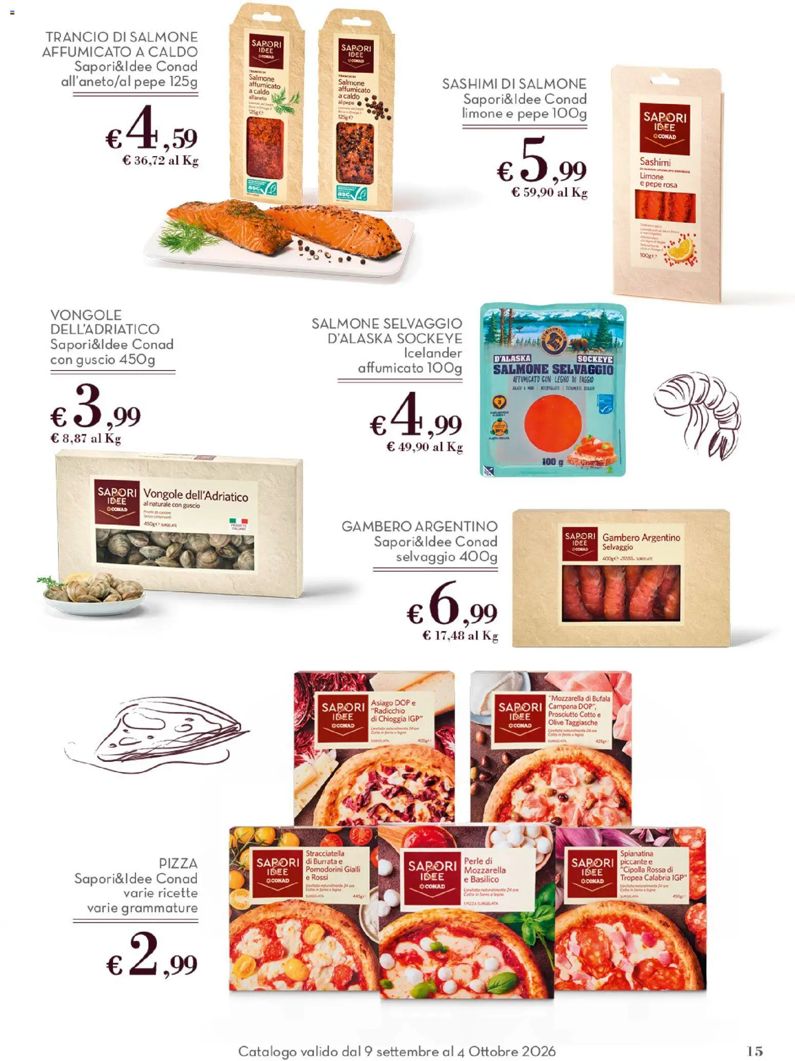 Volantino Conad del 09/09/2026 | Pagina: 15 | Prodotti: Pomodorini, Vongole, Basilico, Burrata