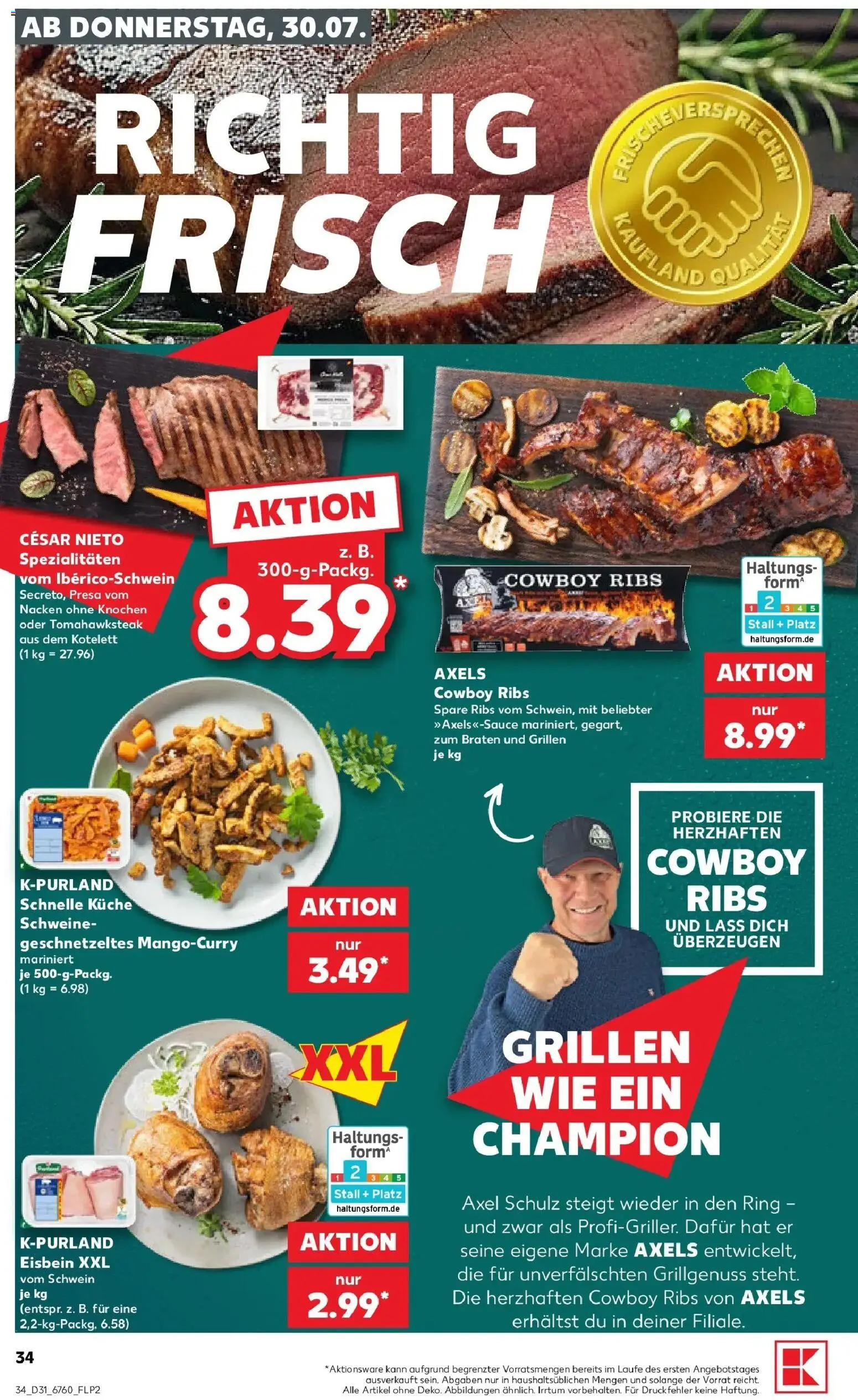 Kaufland Prospekt Naila – gültig ab 30.07.2026 | Seite: 34 | Produkte: Küche, Spare ribs