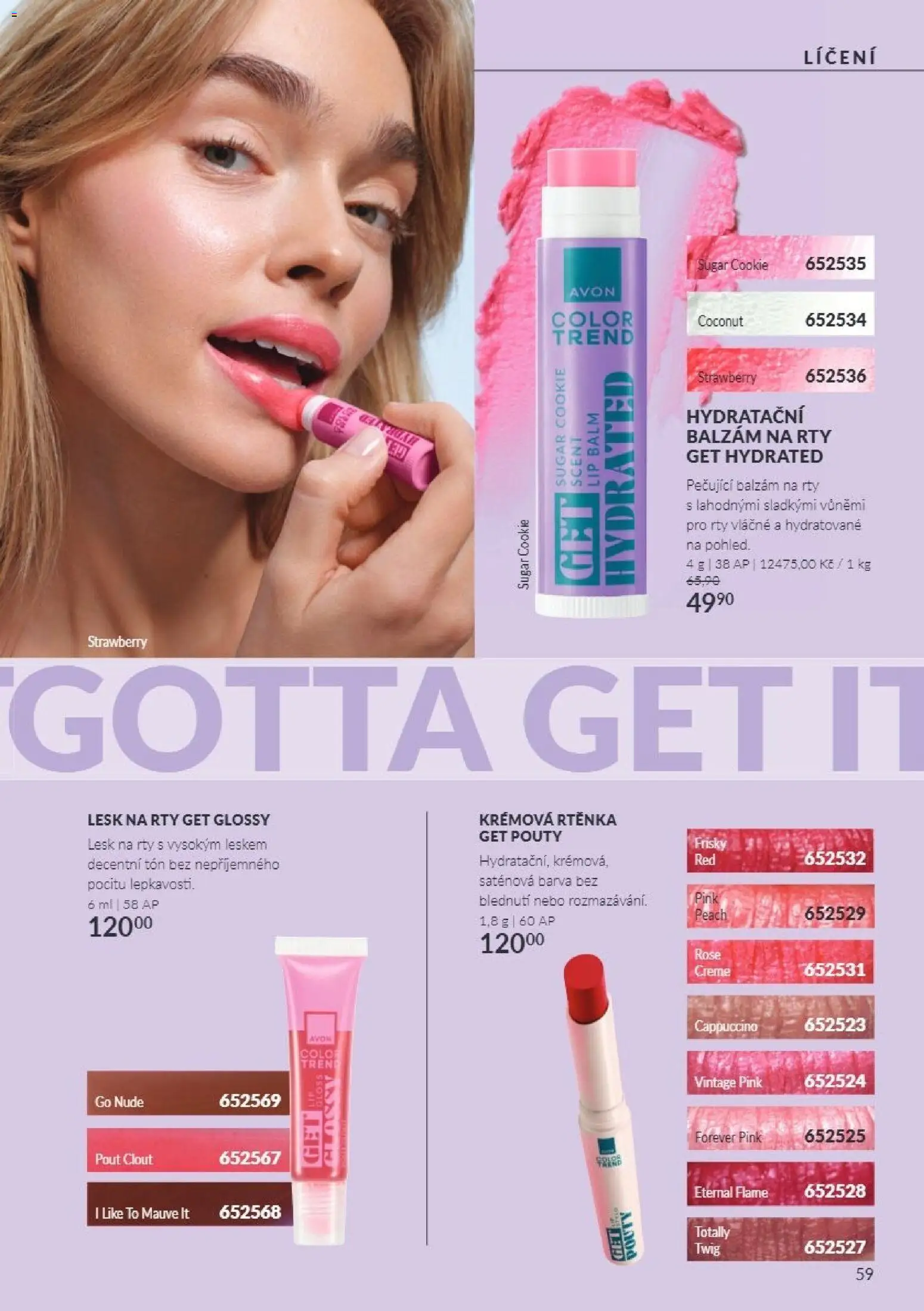 Avon Katalog 10/2026 od 01.10.2026 | Strana: 59 | Produkty: Balzám na rty, Cappuccino, Rtěnka, Lesk na rty