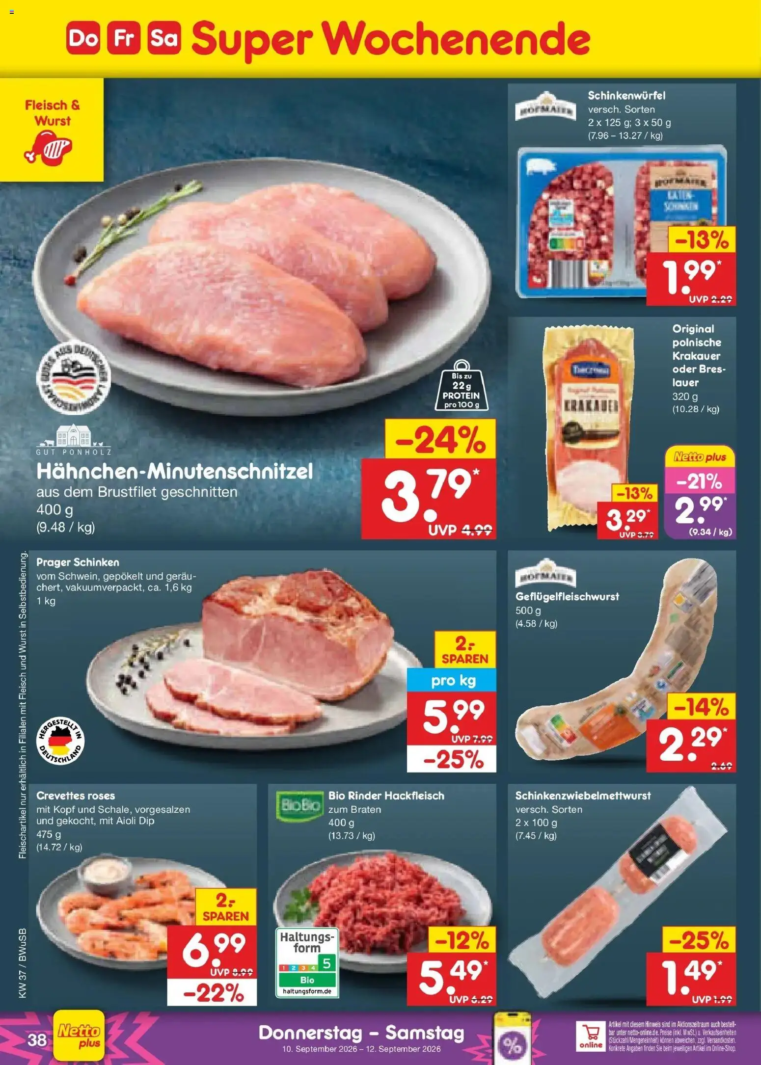 Netto Marken-Discount Prospekt Bielefeld – gültig ab 07.09.2026 | Seite: 54 | Produkte: Wurst, Schinken, Fleisch, Hackfleisch