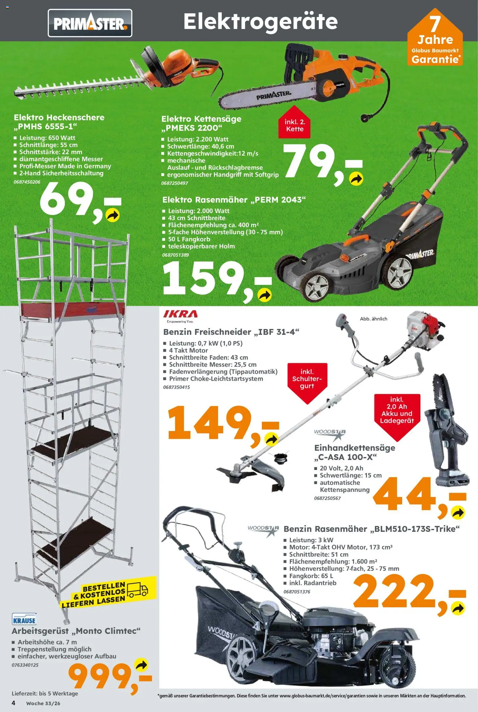 Globus Baumarkt - Prospekt für Weinstadt-Endersbach – gültig ab 10.08.2026 | Seite: 4 | Produkte: Rasenmäher, Schulter, Primer, Ladegerät