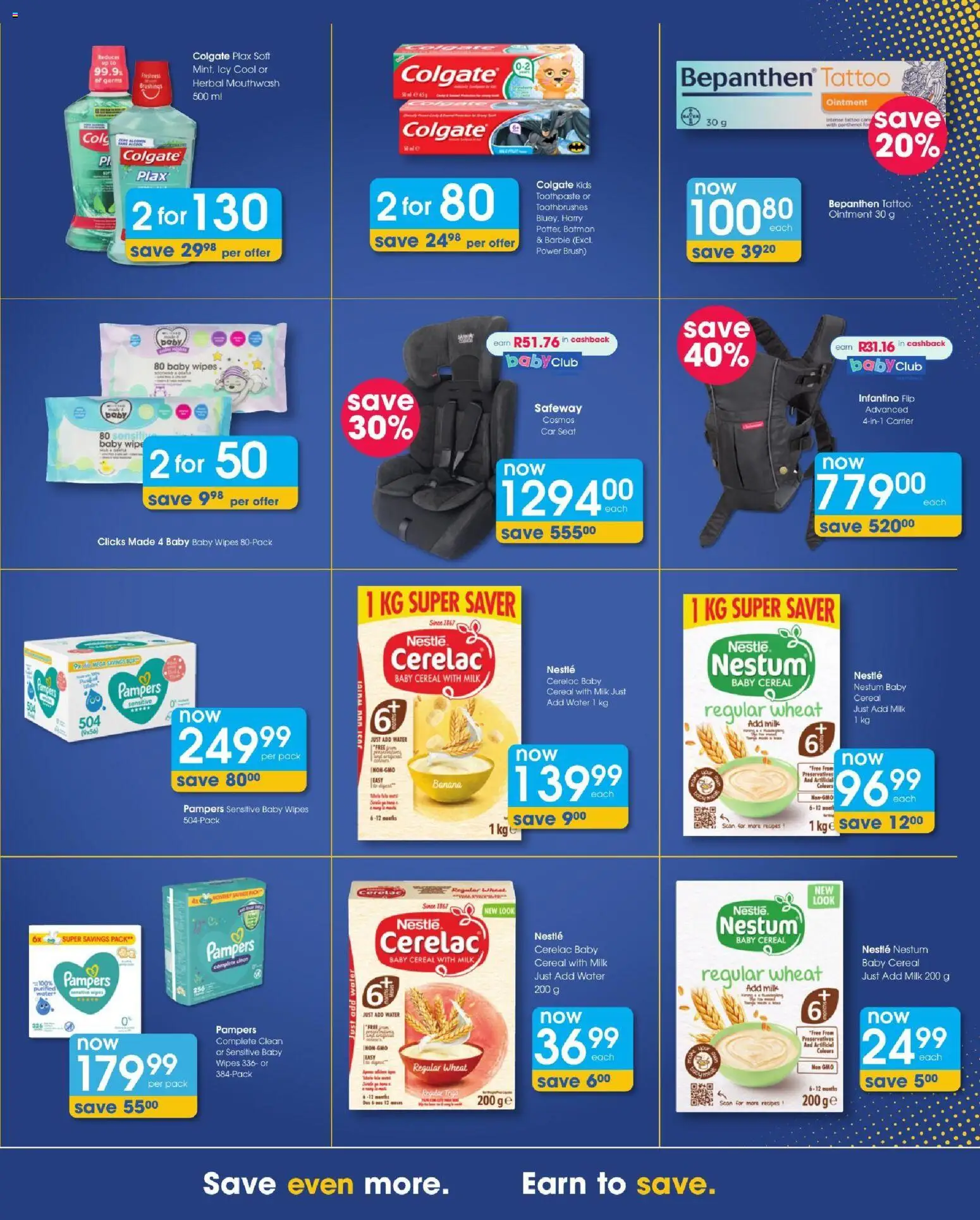 New Clicks catalogue – valid from 22/10/2026 | Page: 15 | Products: Milk, Brush, Toothpaste, Water